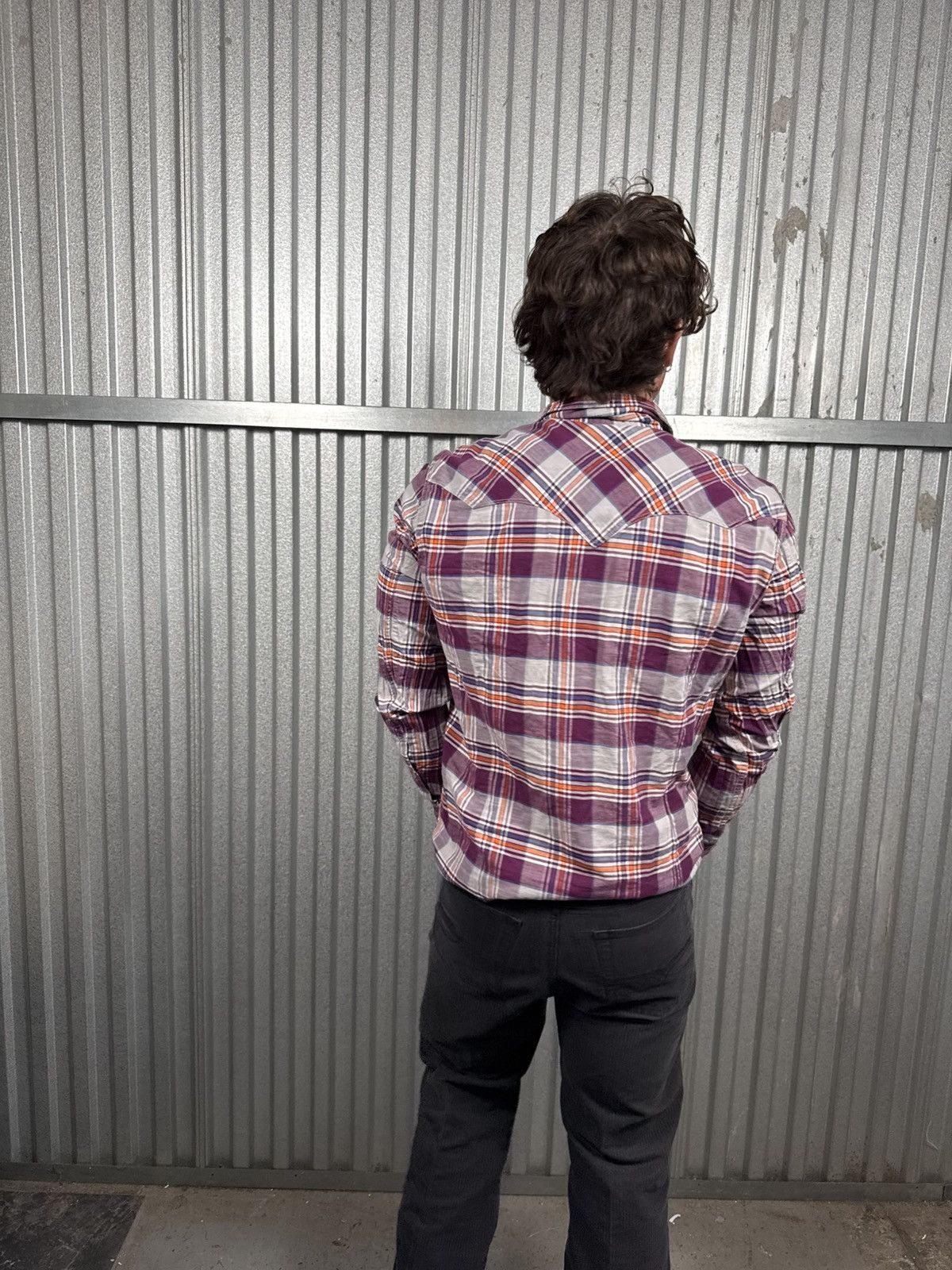 Diesel Diesel Purple Plaid Western Pearl Snap Button Up Shirt Size US M / EU 48-50 / 2 - 4 Thumbnail