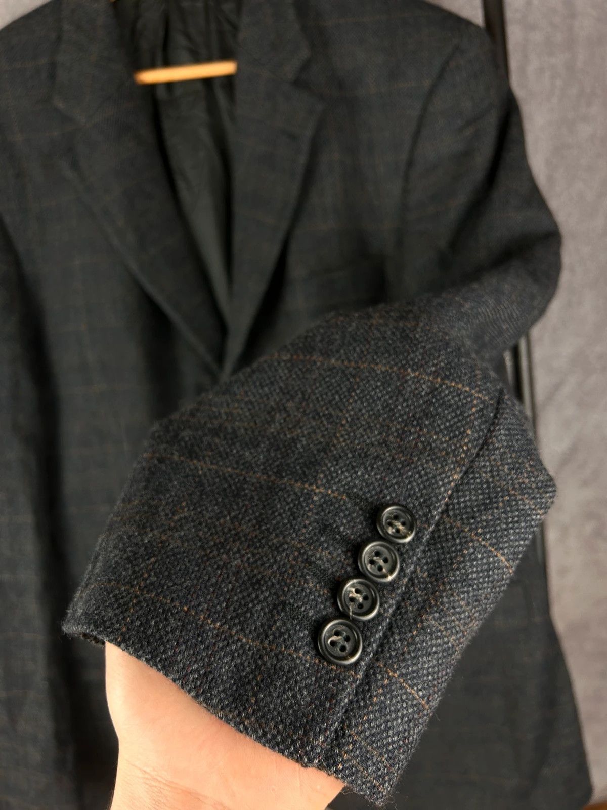 Designer × Yves Saint Laurent Yves Saint Laurent Woolen blazer dark grey high end YSL Size 52L - 4 Thumbnail