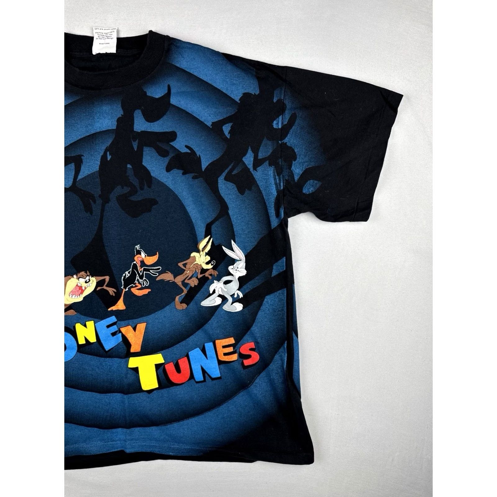 Vintage VINTAGE Looney Tunes Shadow AOP T Shirt Wild Oats XL Black 90s Cartoon T-Shirt Mens Womens Boys Girls Size US XL / EU 56 / 4 - 4 Thumbnail