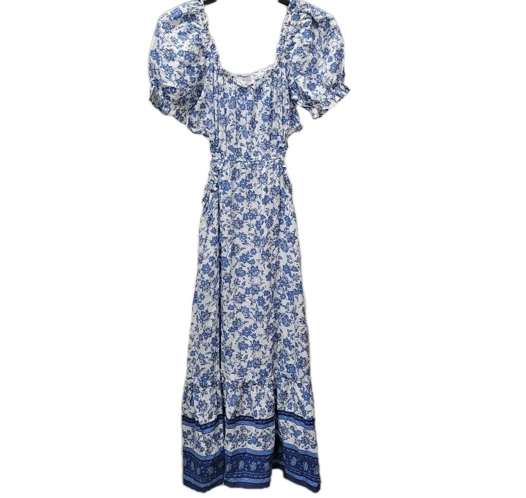 Other BY THE RIVER Women Maxi Cut-Out Cotton Linen Blend Floral Li Size S / US 4 / IT 40 - 2 Thumbnail