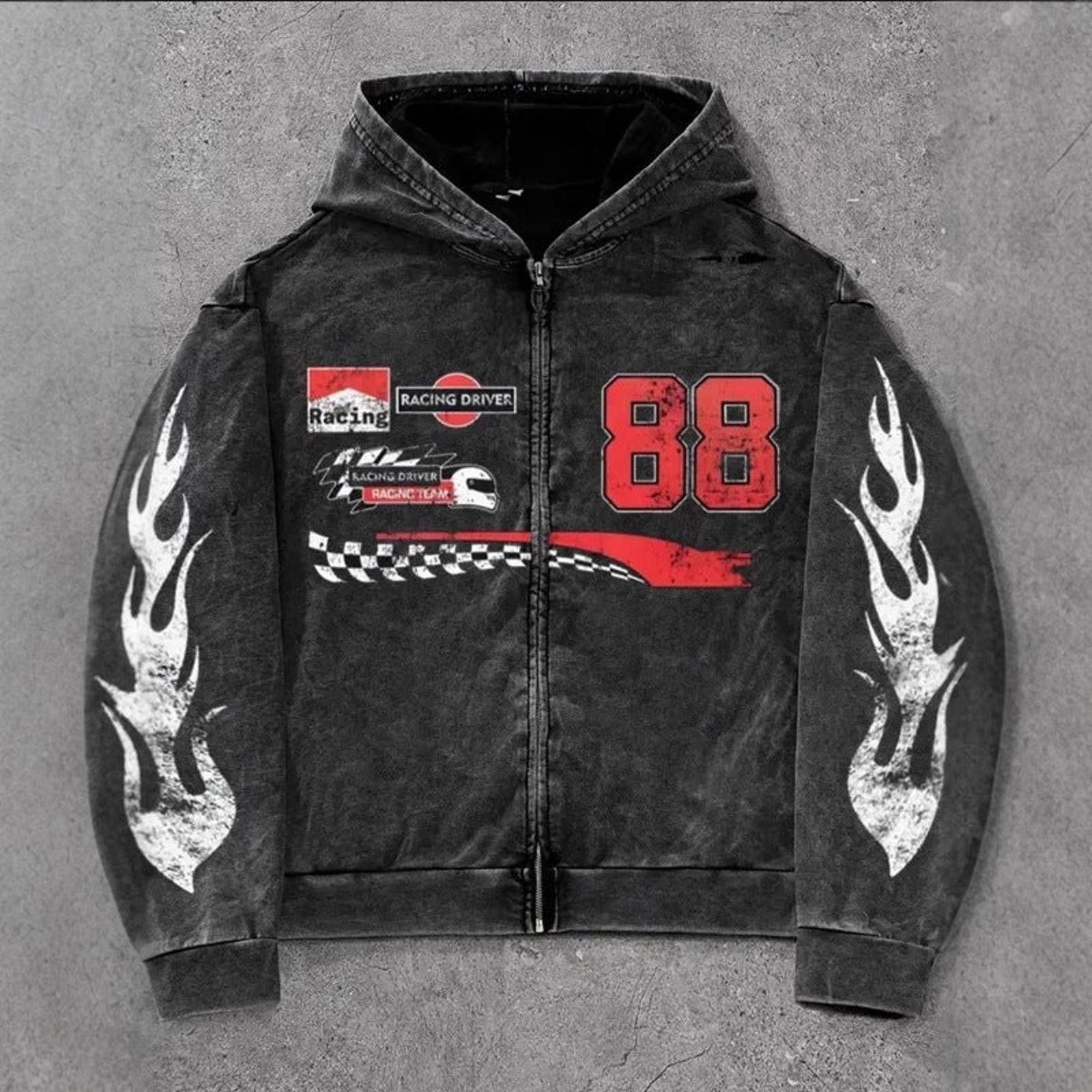 Other 'Racing Driver 88' Flame Washed Zip Hoodie Size US M / EU 48-50 / 2 - 1 Thumbnail
