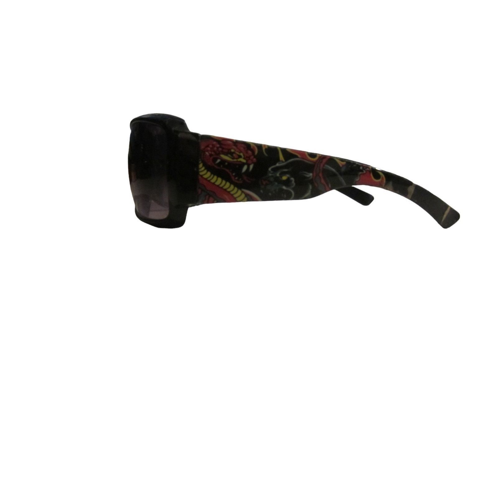 Vintage Y2K Streetwear Black Dragon Print Wrap Sunglasses Unisex Size ONE SIZE - 7 Thumbnail
