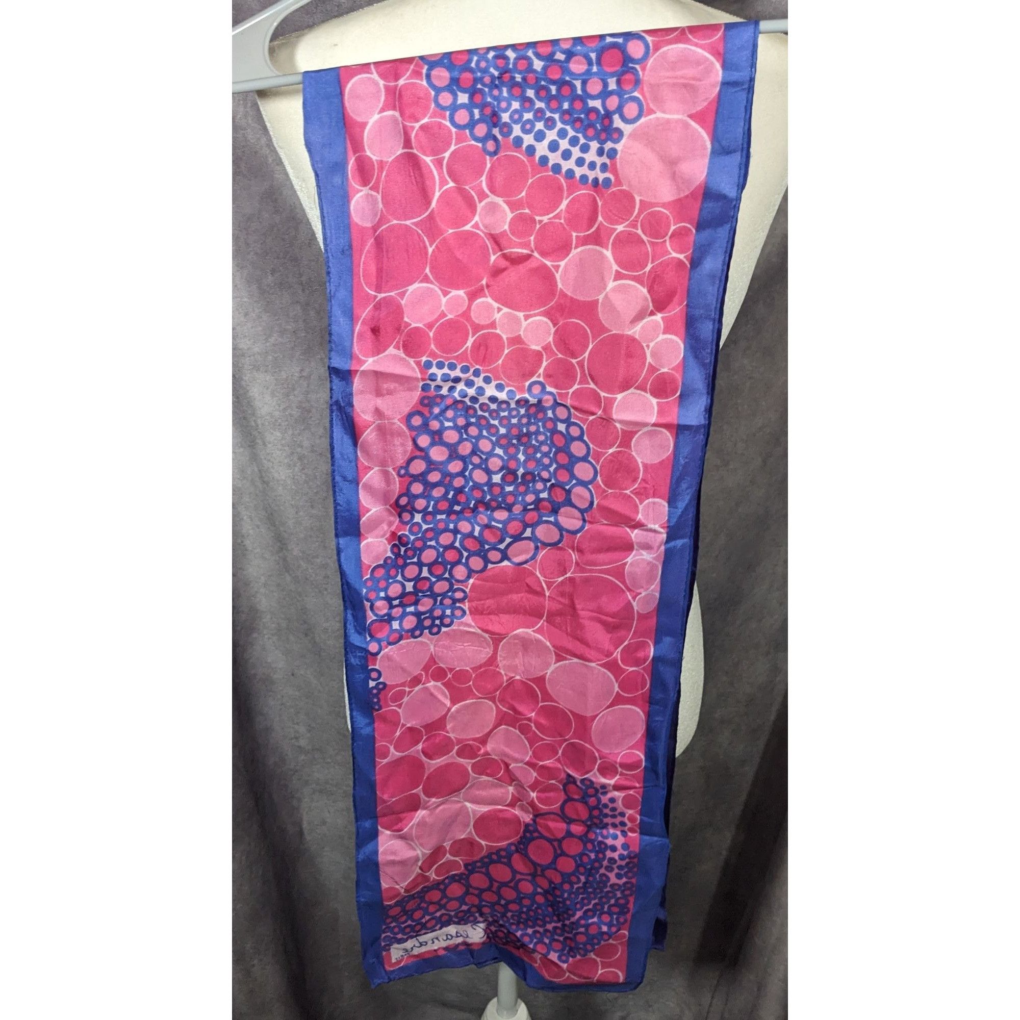 Other Vintage Cesandre Paris Pink And Purple Abstract Bubble Scarf Size ONE SIZE - 12 Thumbnail