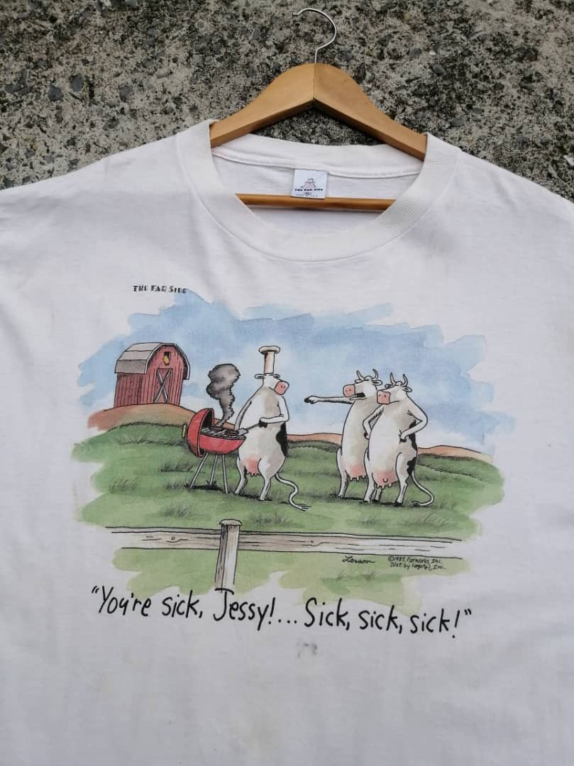 Vintage Vintage 80s The Far Side Animated Cows Tee Size US L / EU 52-54 / 3 - 2 Thumbnail