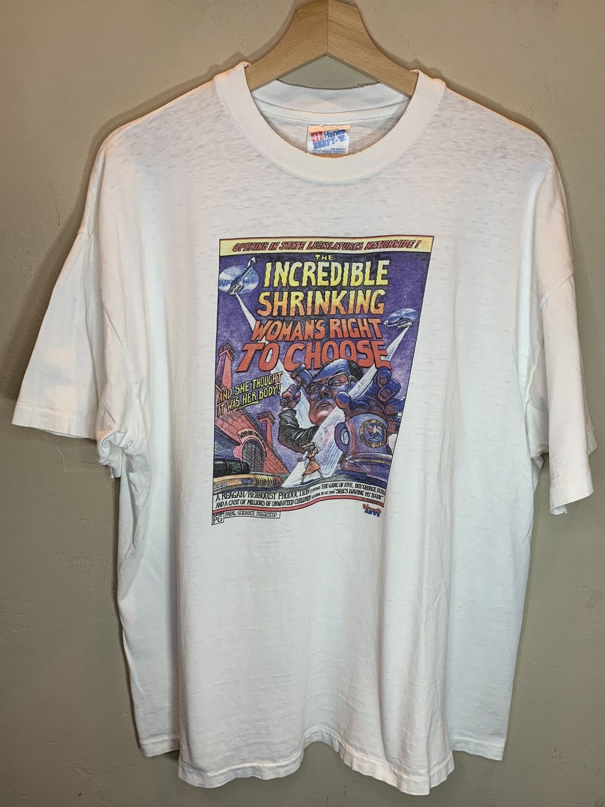 Vintage RARE 90’s Incredible Shrinking Women’s Right To Choose Shirt Size US XL / EU 56 / 4 - 1 Thumbnail