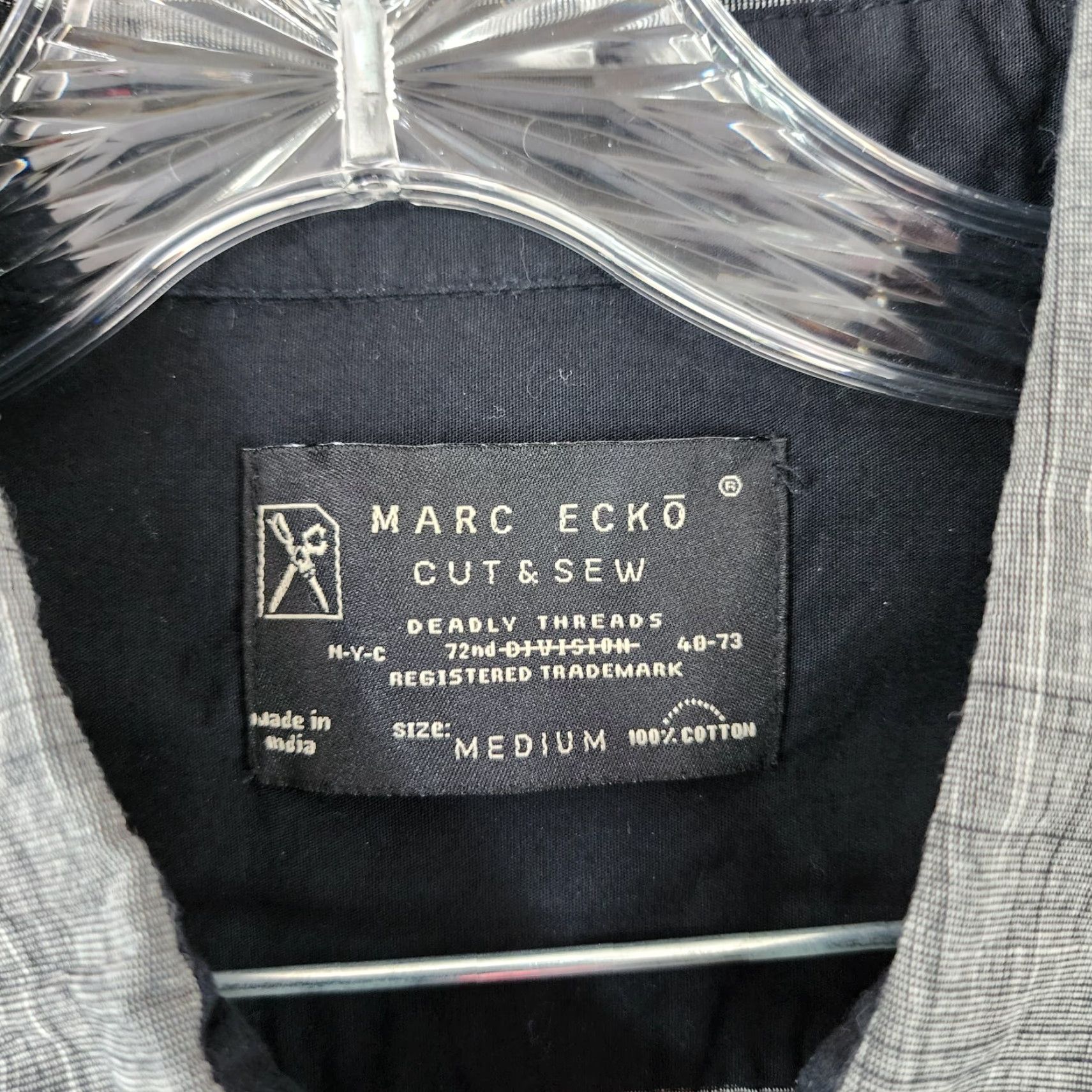 Marcs VINTAGE Marc Ecko Shirt Mens Gray Long Sleeve Button-Up Snap Size M Size US M / EU 48-50 / 2 - 4 Thumbnail