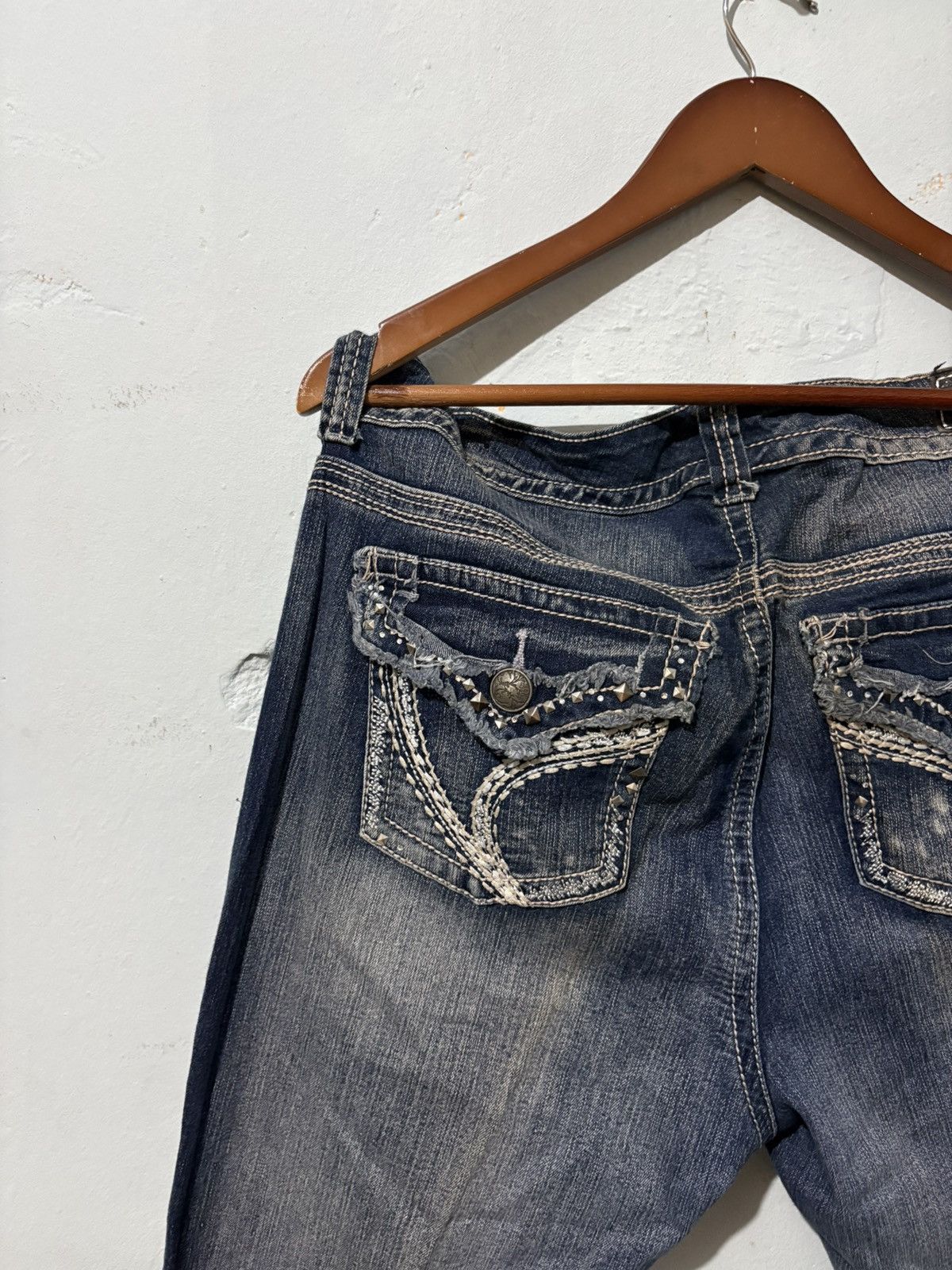 Japanese Brand Atiya Jeans Streetwear Low Flared Denim Jeans Size US 37 - 9 Thumbnail