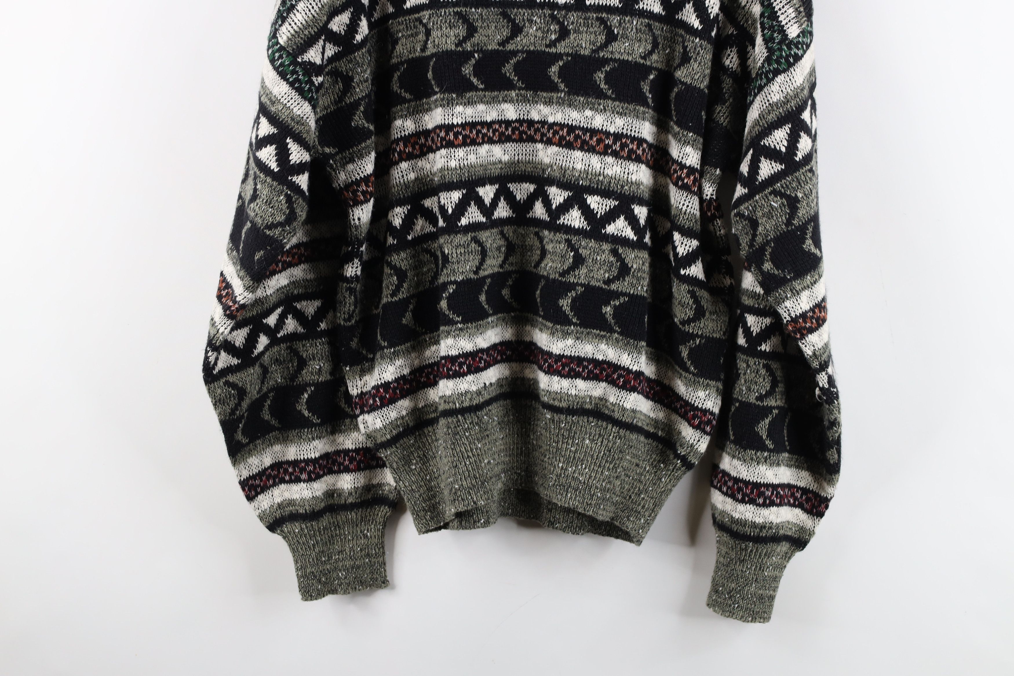 Vintage Vintage 90s Coogi Style Geometric Striped Knit Sweater Size US L / EU 52-54 / 3 - 8 Thumbnail