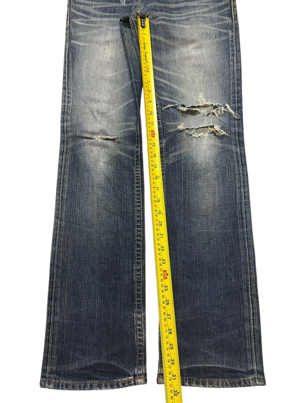 Levi's Vintage Clothing Vintage 90s Levis 506 Blue Wash Faded Distressed Straight Size US 31 - 10 Thumbnail