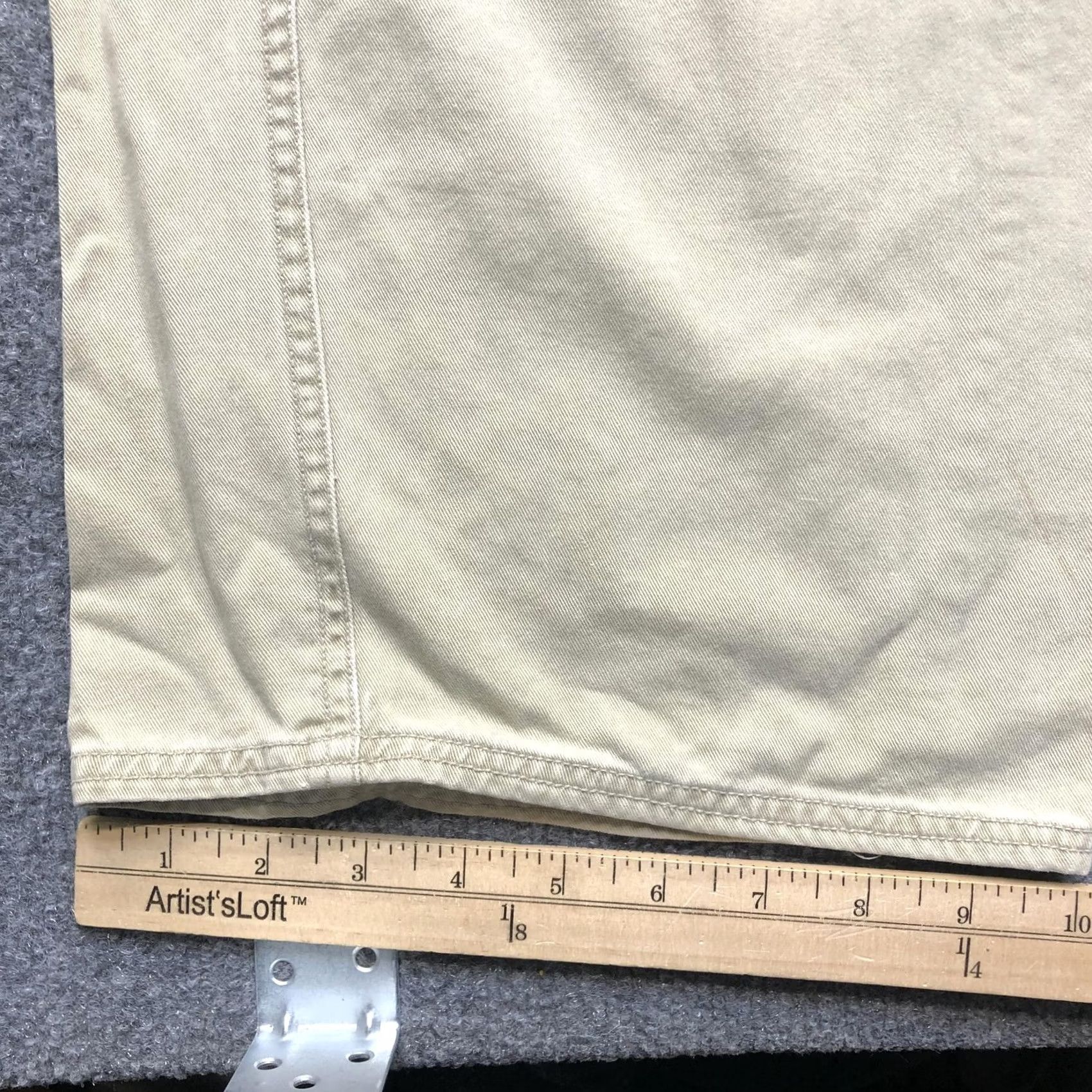 Vintage Plugg Mens Cargo Pants Beige 34x30 Regular Relaxed Fit Pockets Casual Denim Style Cotton Front Snap Flat Front Size US 34 / EU 50 - 5 Thumbnail