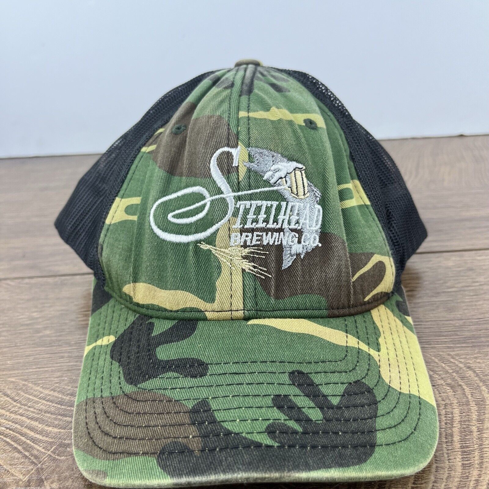 Other Steelhead Brewing Hat Adjustable Hat Camo Adjustable Hat Gre Size ONE SIZE - 3 Thumbnail