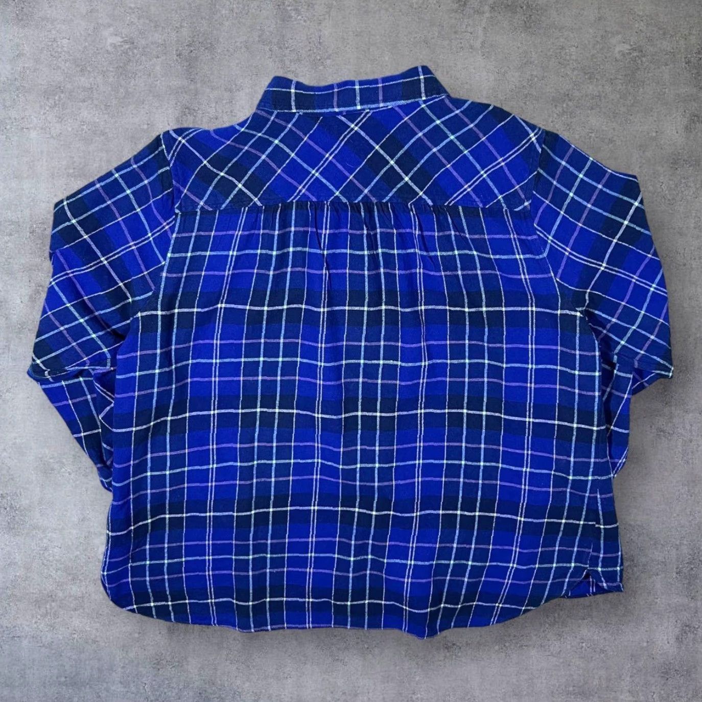 Croft & Barrow Croft & Barrow Blue Plaid Check Long Sleeve Cotton Flannel Shirt Womens XXL Size XXL / US 16-18 / IT 52-54 - 2 Thumbnail