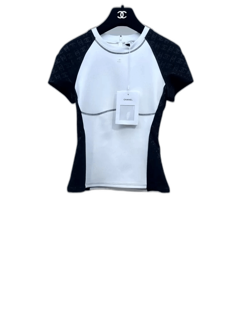 Chanel Chanel Black and White Logo Short Sleeve TShirt -2505 Size US S / EU 44-46 / 1 - 1 Thumbnail