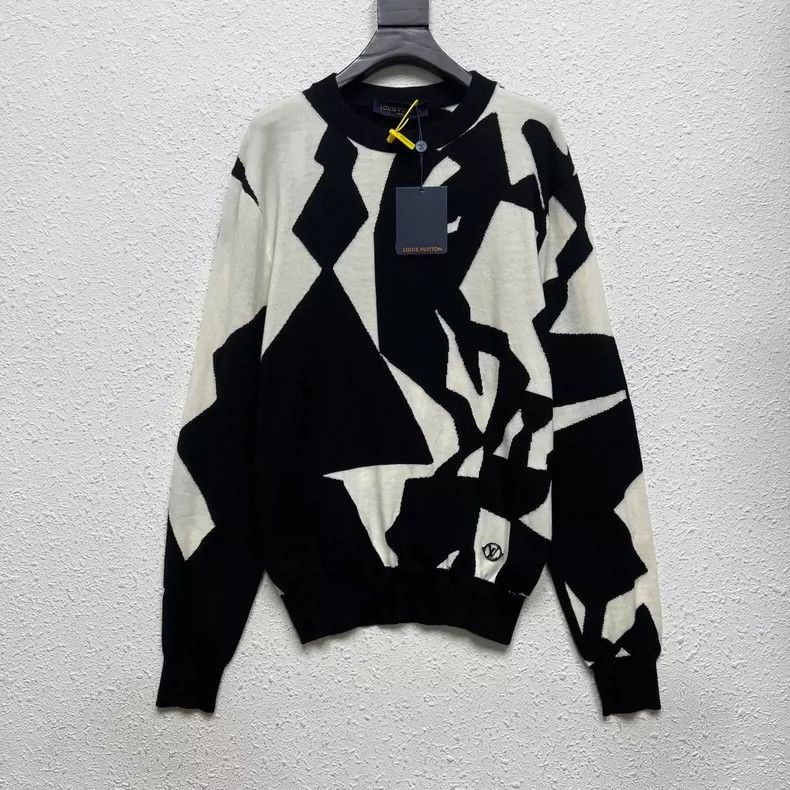 LOUIS VUITTON SS23 intarsia abstract crewneck long-sleeve w