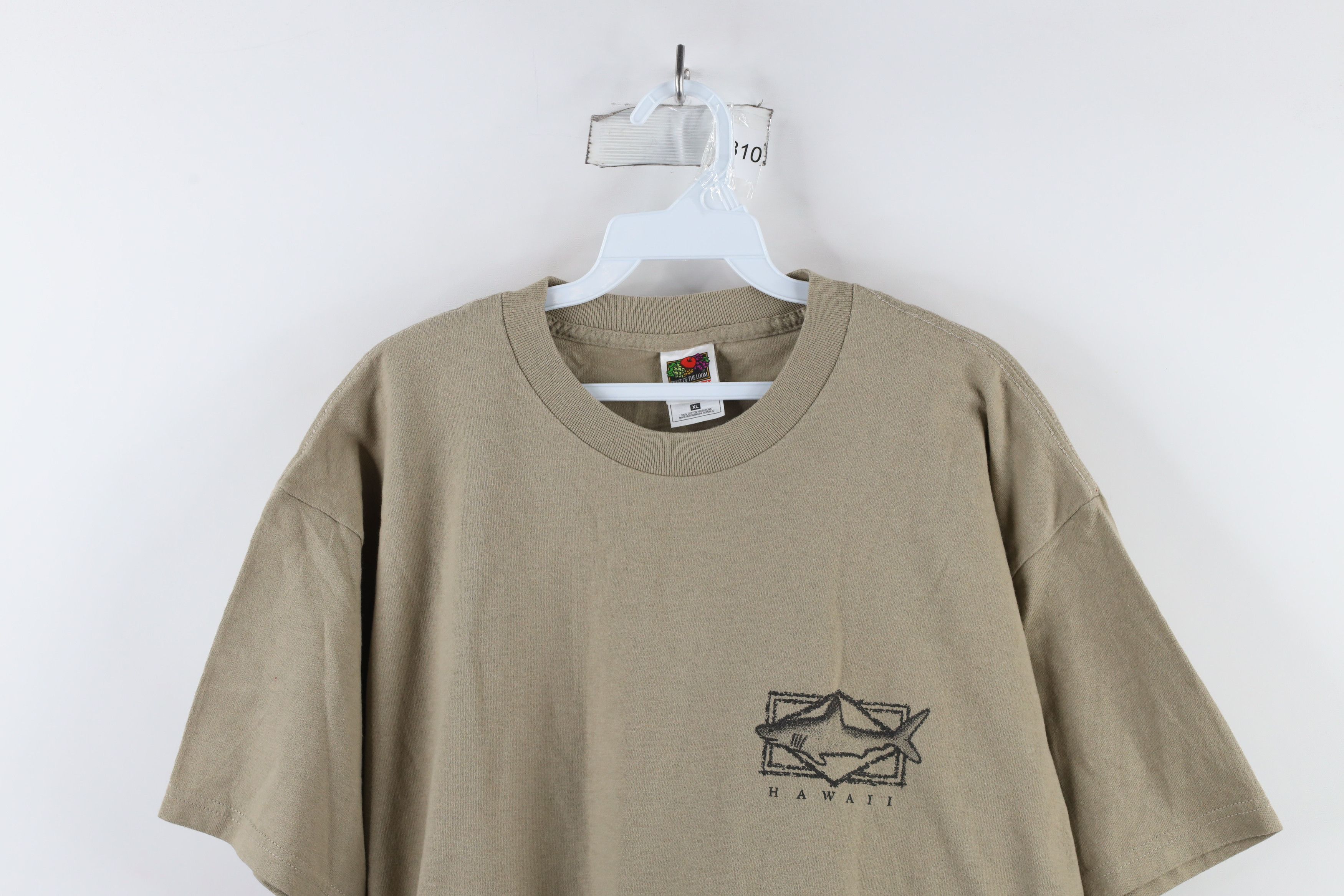 Vintage Vintage 90s Streetwear Out Maui Hawaii Shark T-Shirt Beige Size US XL / EU 56 / 4 - 2 Thumbnail