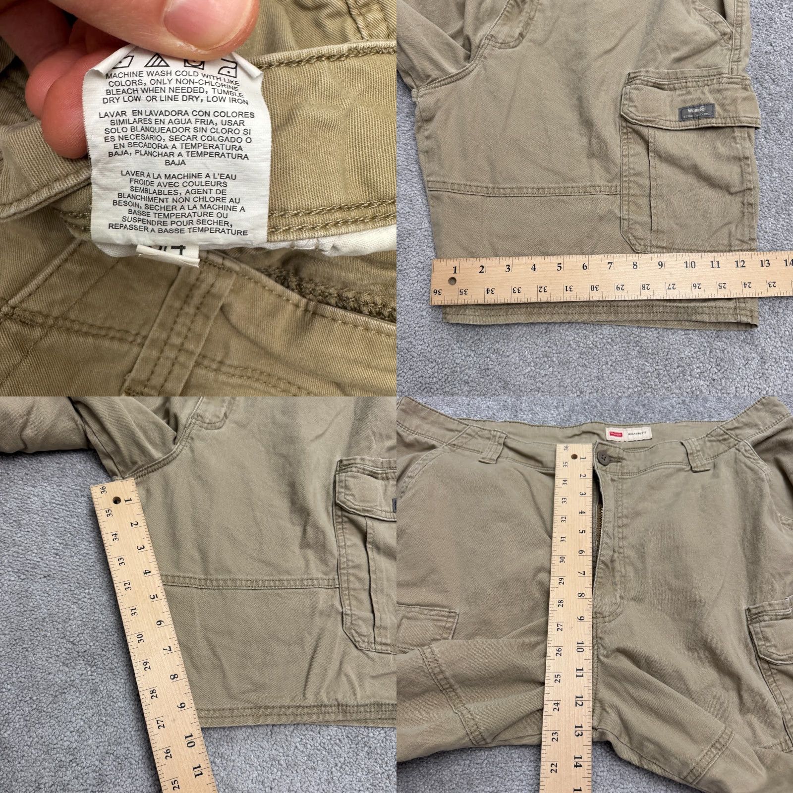 Wrangler Wrangler Relaxed Fit Cargo Shorts Mens 40 Khaki Brown Cotton Outdoor Stretch Cargo Pocket Pockets 9.5 Inseam Summer Fall 40 Mens Clothing Size US 40 / EU 56 - 8 Thumbnail