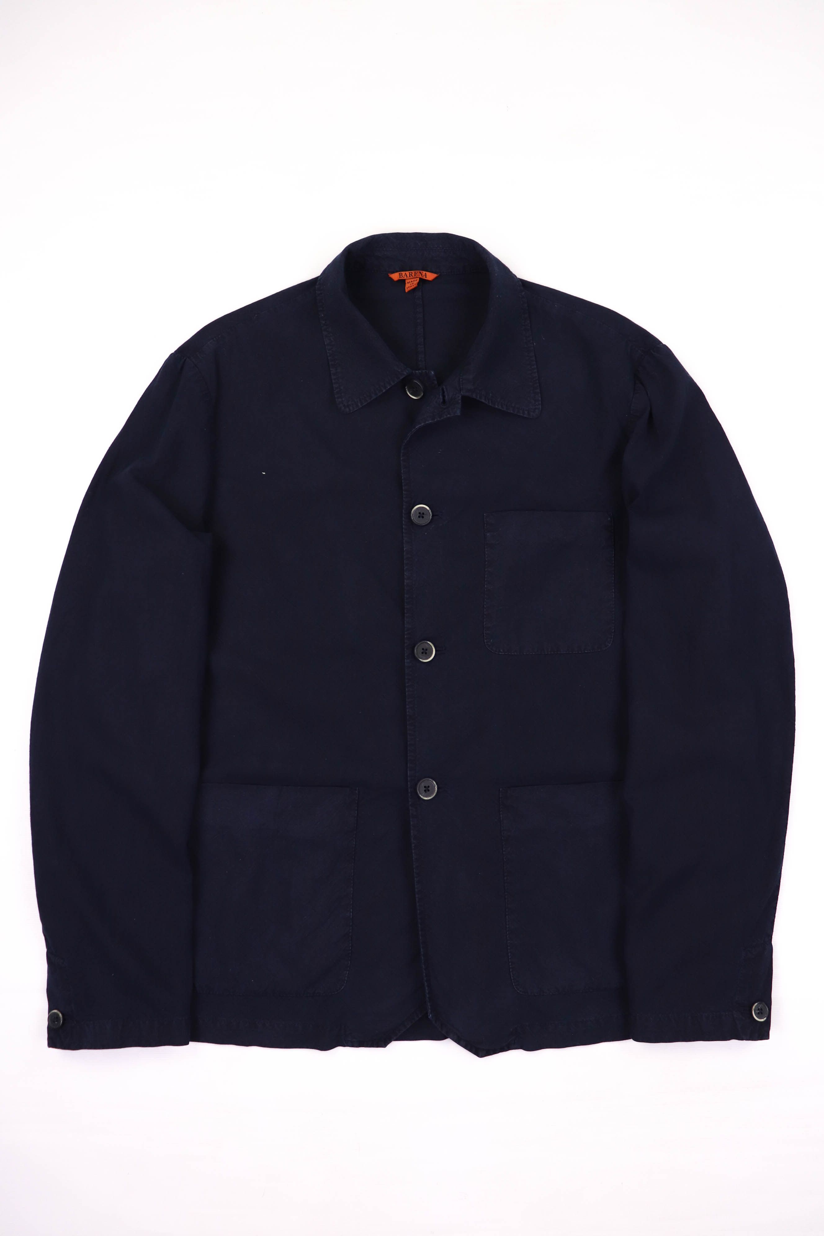 image of Barena x Barena Venezia Blue Visal Cotton French Chore Coat Jacket, Men's (Size Large)