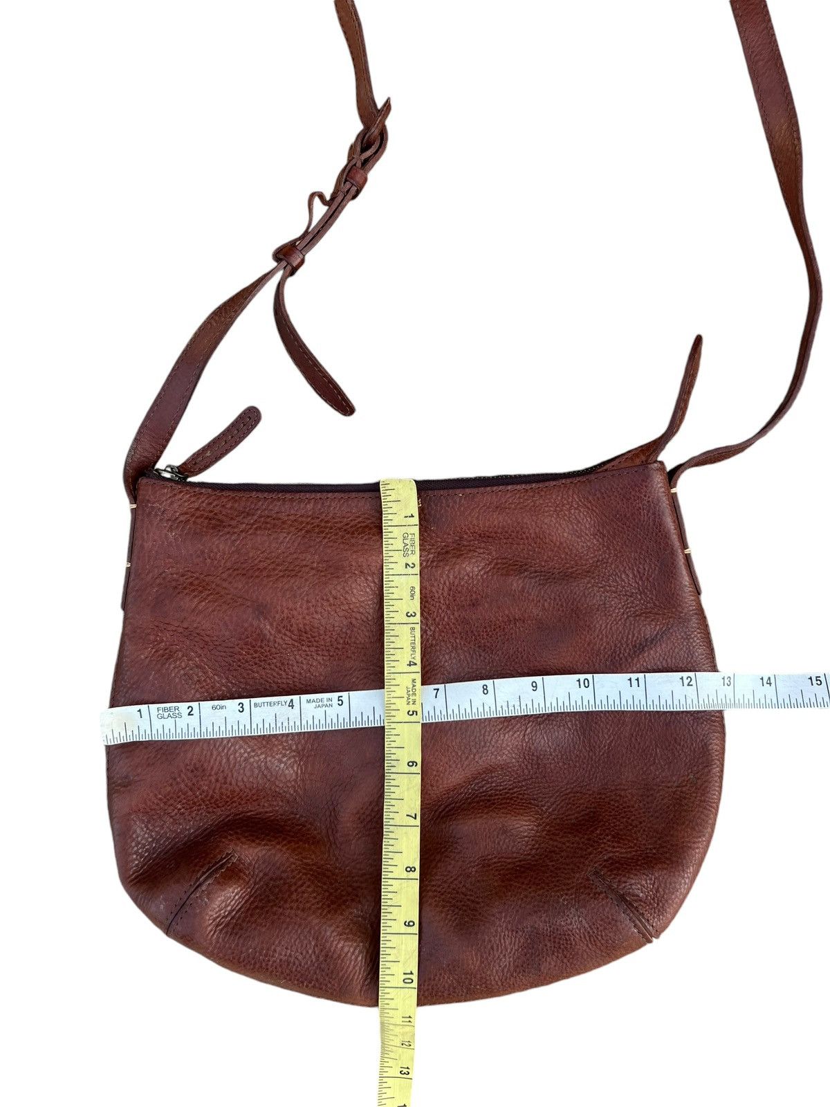 Leather Genten Japan Patina Brown Solid Leather Bag Sling Size ONE SIZE - 25 Thumbnail