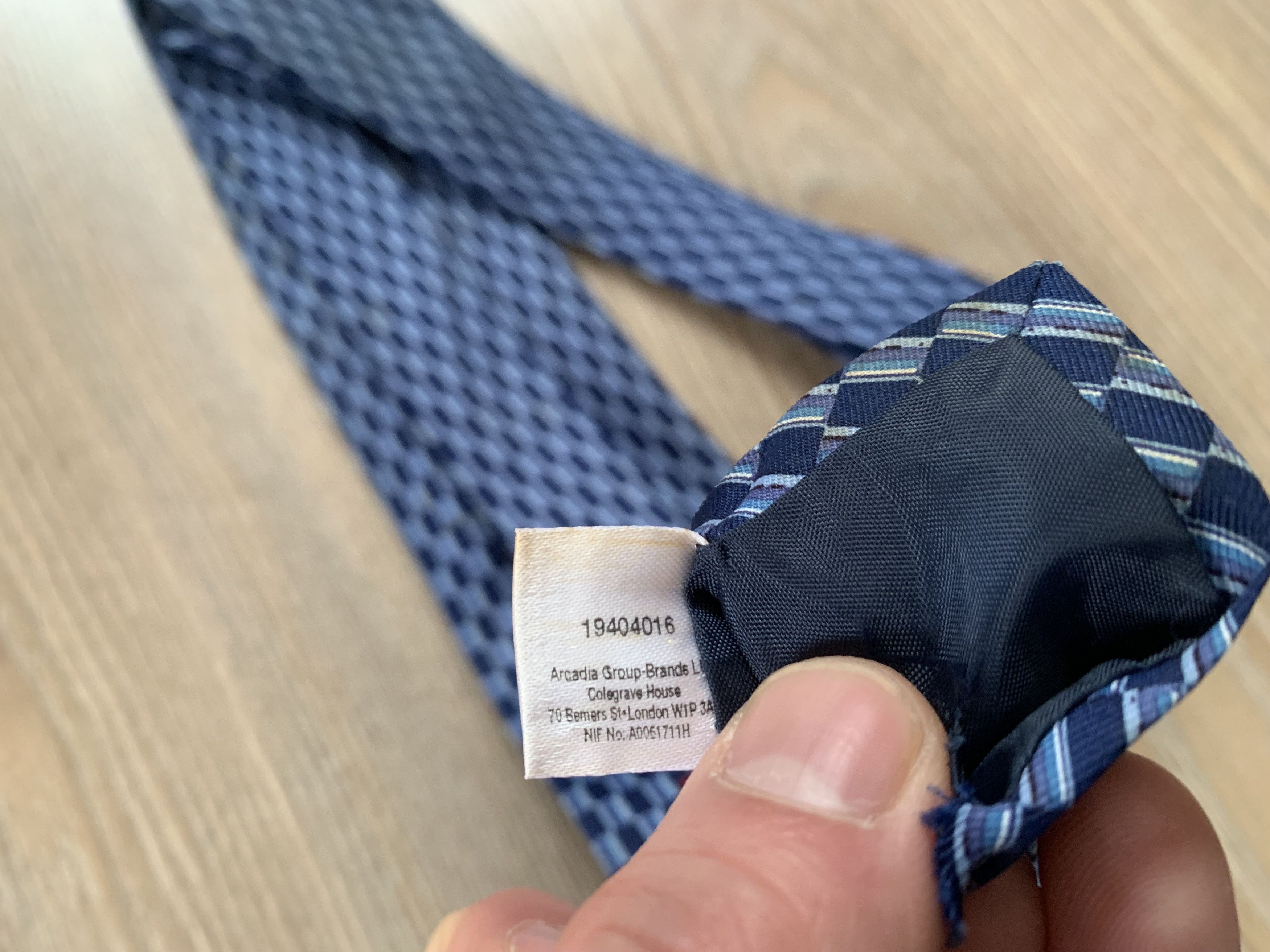 Burton Burton Blue Patterned Tie Size ONE SIZE - 8 Thumbnail