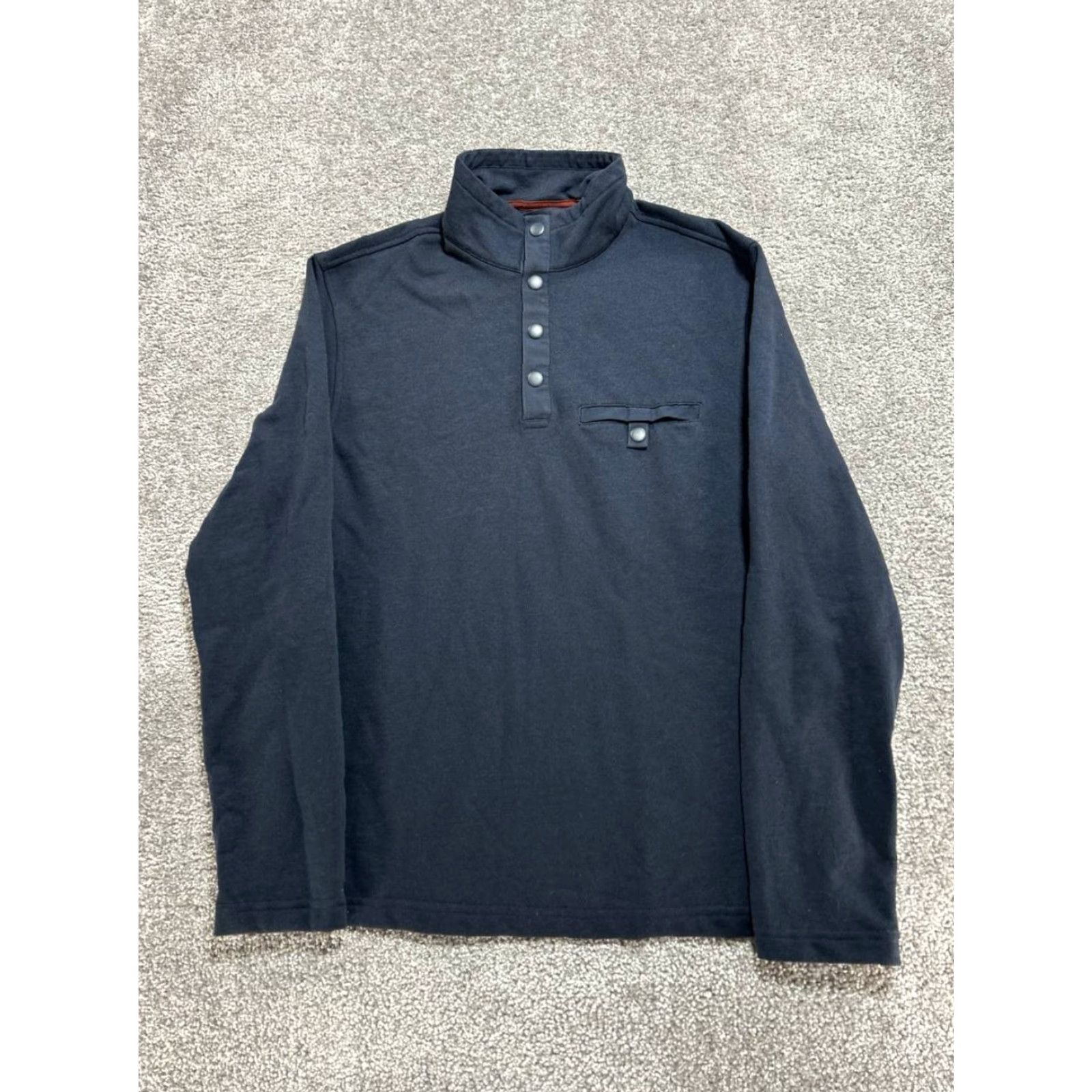 UNTUCKit UNTUCKit Parkson Sweatshirt Mens M Blue Cotton Snap Button Mock Neck Winter Shirt Size US M / EU 48-50 / 2 - 2 Thumbnail