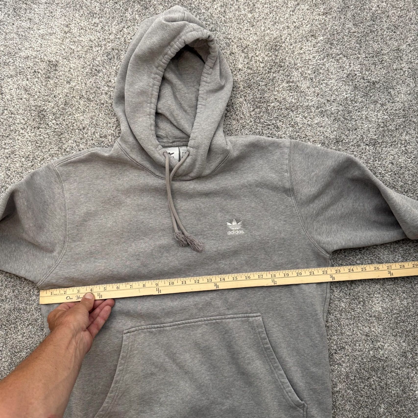 Adidas Adidas Hoodie Mens Large Gray Trefoil Pullover Kangaroo Pocket IM4525 Size US L / EU 52-54 / 3 - 3 Thumbnail