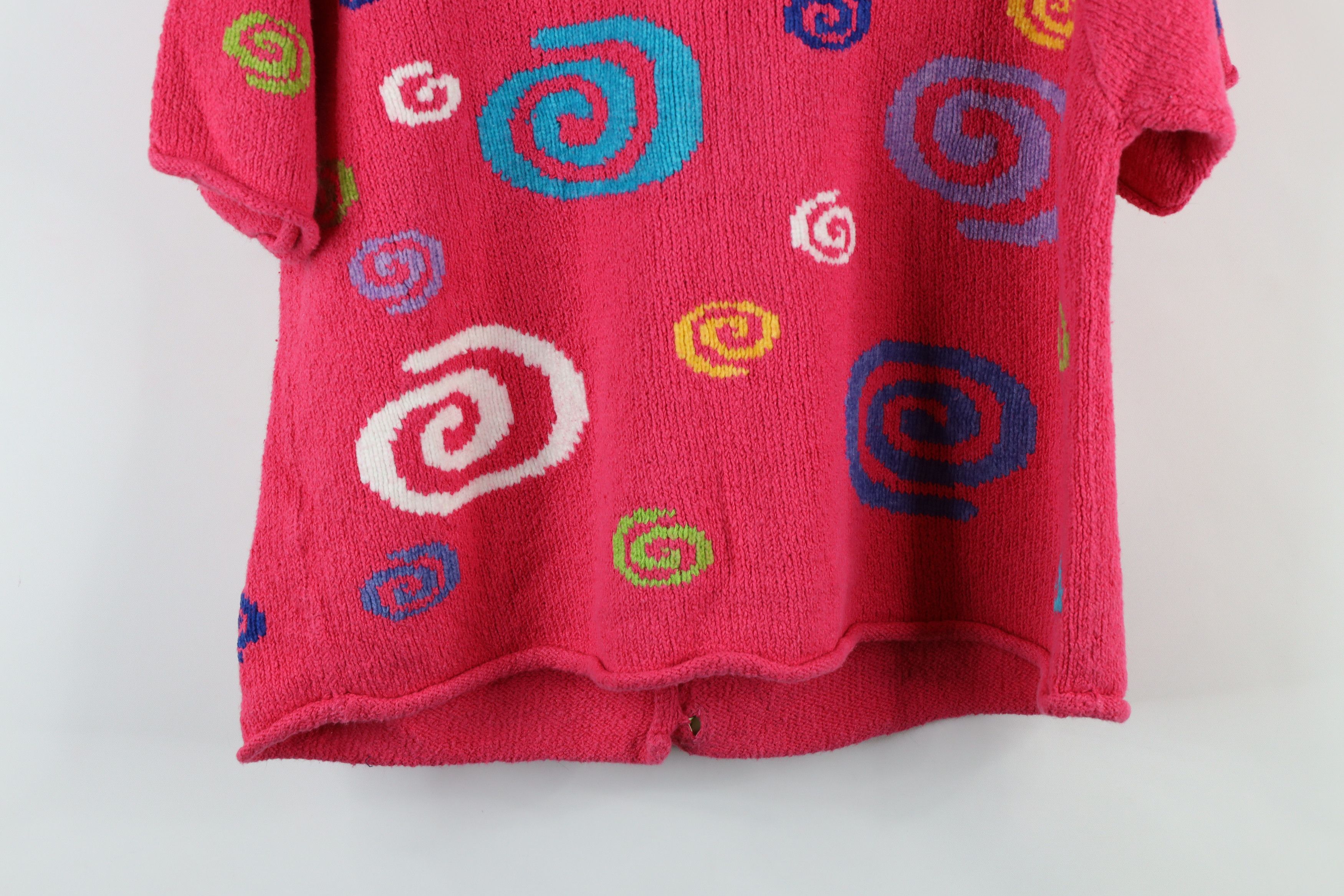 Vintage Vintage 90s Streetwear Loomed Intarsia Cardigan Sweater Size M / US 6-8 / IT 42-44 - 12 Thumbnail