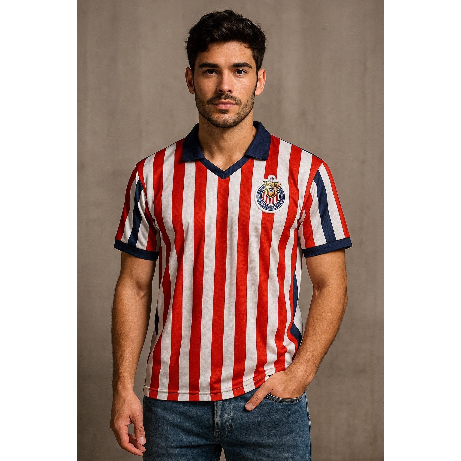Vintage Chivas de Guadalajara Red White Striped Soccer Jersey M Size US M / EU 48-50 / 2 - 1 Thumbnail