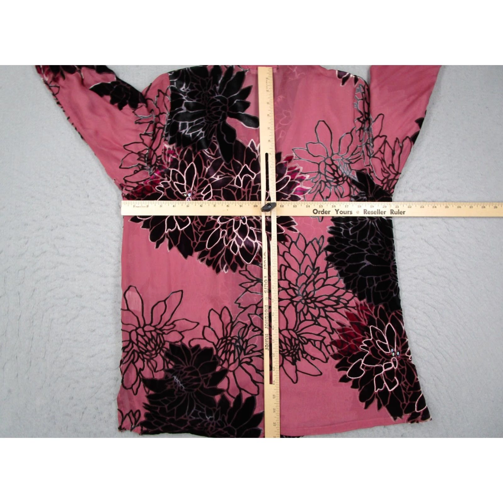 Velvet VINTAGE David Dart Collection Shirt Womens Small Pink Black Floral Velvet Burnout Silk Size S / US 4 / IT 40 - 6 Thumbnail