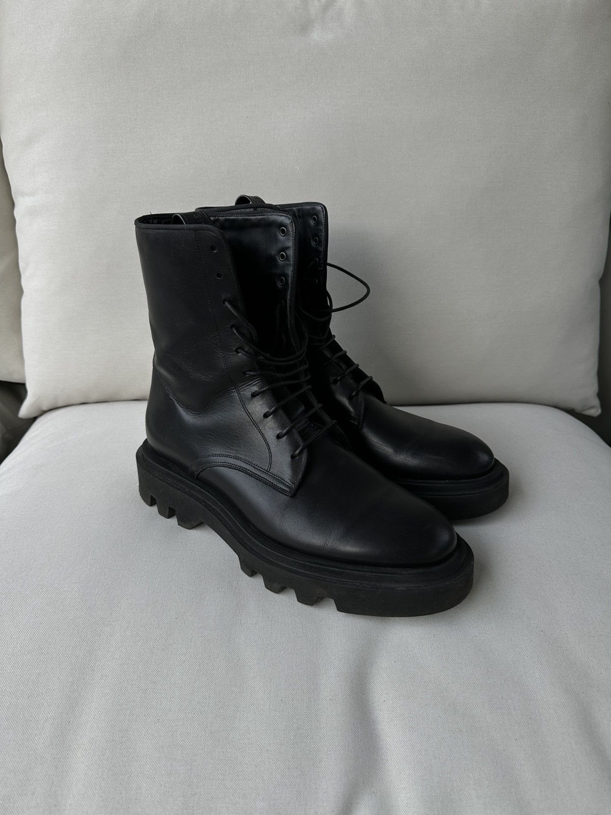 Givenchy Givenchy Lace-Up Army Combat Leather Boots 11/44 Size US 11 / EU 44 - 2 Thumbnail