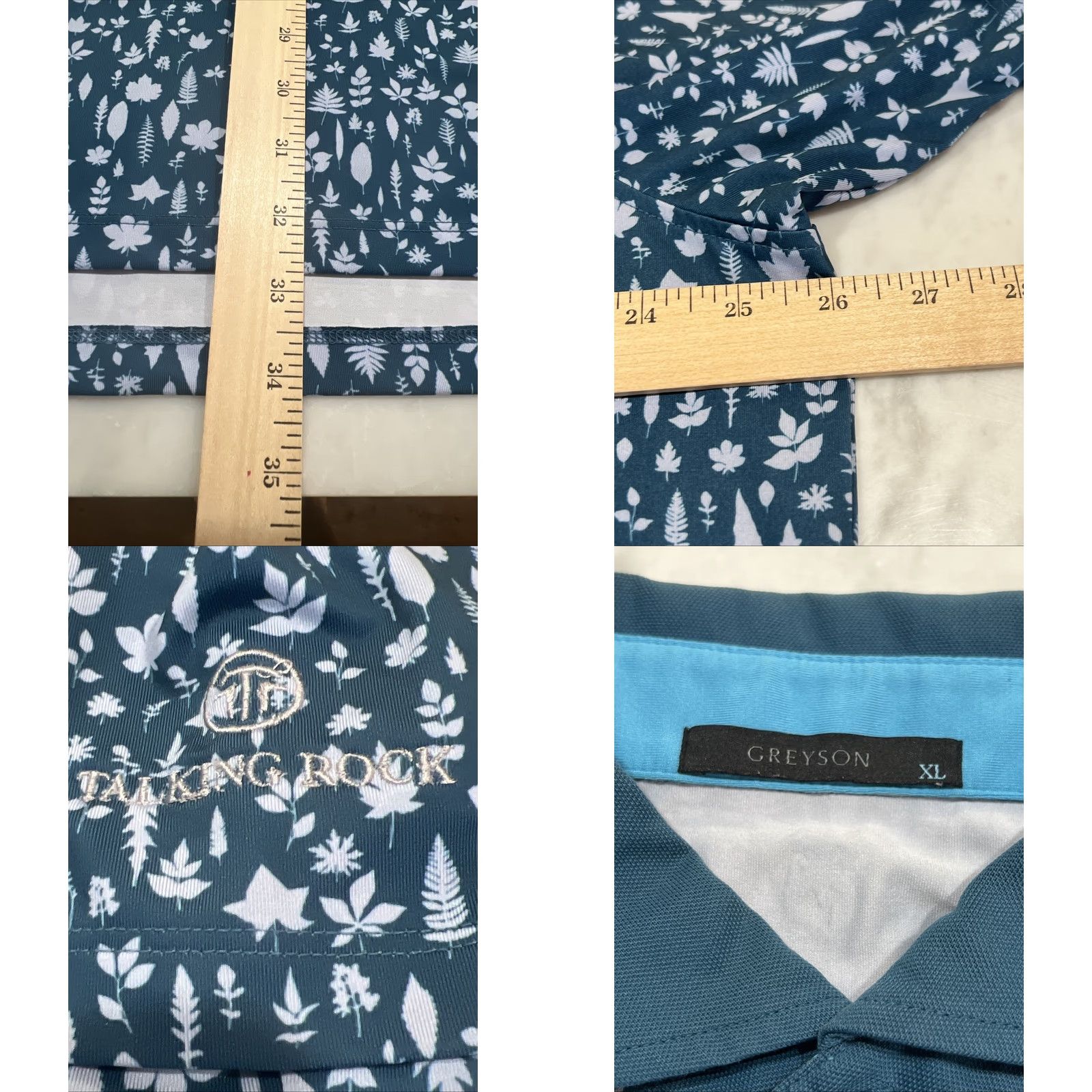 Vintage Greyson Golf Polo Shirt Men’s XL Magical Fern Blue Talking Rock Stretch Size US XL / EU 56 / 4 - 8 Thumbnail
