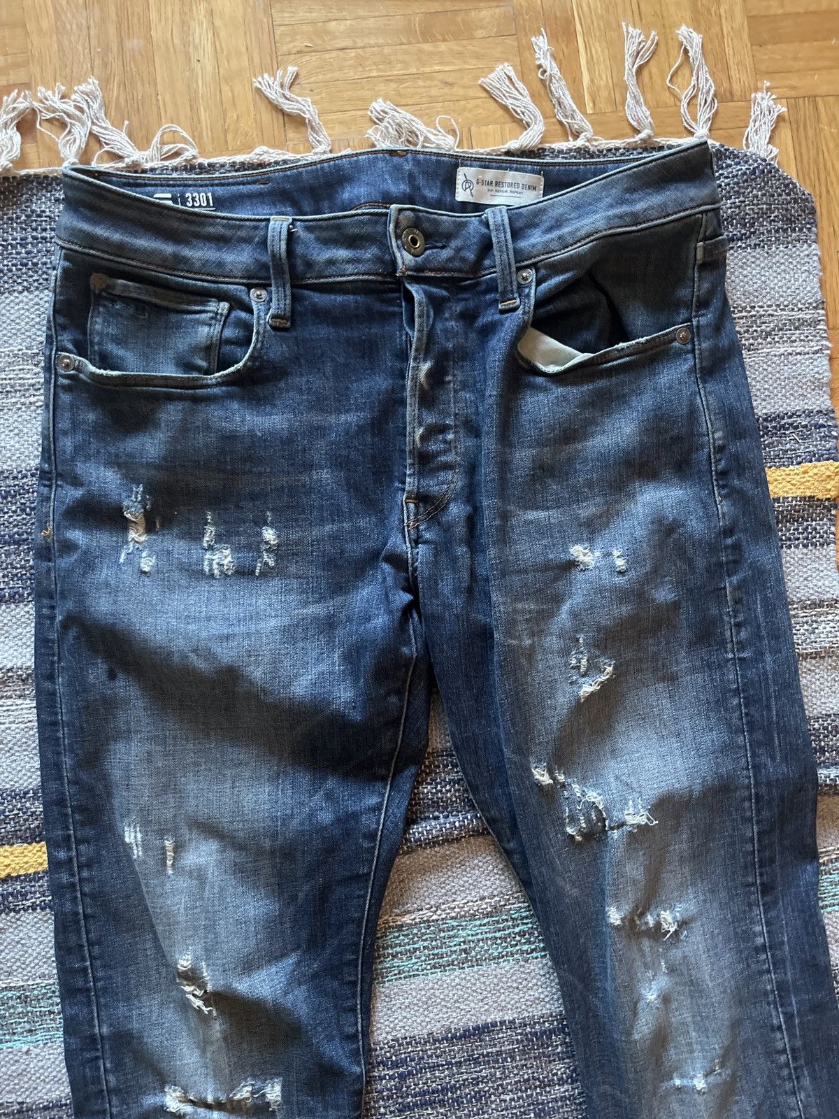 G-Star G-Star Raw Slim Restored Denim Jeans Size US 32 / EU 48 - 2 Thumbnail