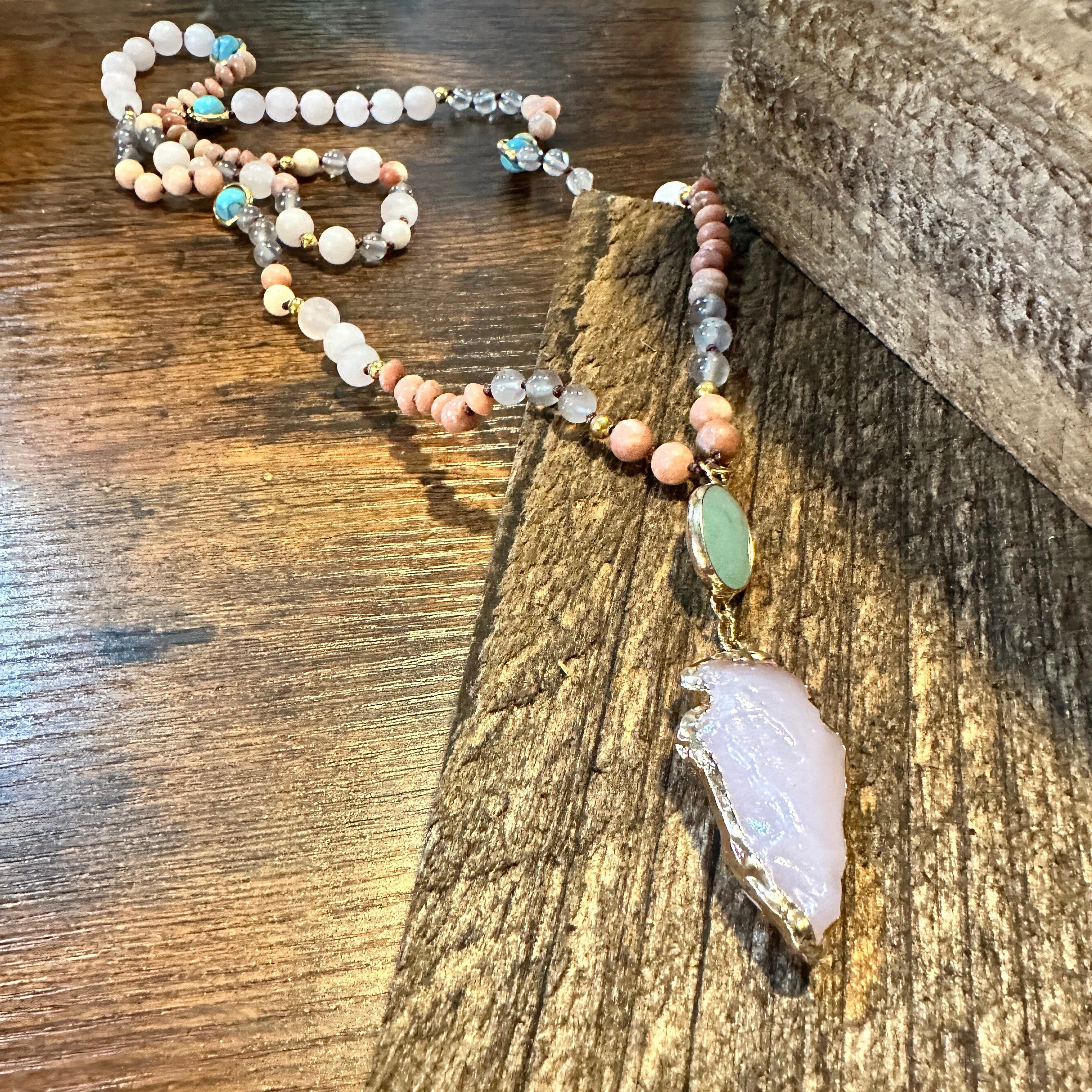 Other Handmade Boho Natural Stone Bead Necklace, Arrow Pendant Nec Size ONE SIZE - 5 Thumbnail