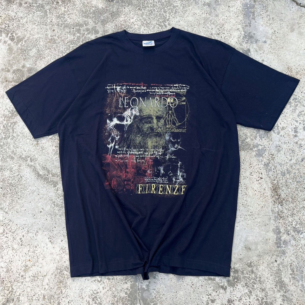 Arts & Science Leonardo Da Vinci 90s Art Nice Print Out Design Tee Rare Size US L / EU 52-54 / 3 - 1 Thumbnail