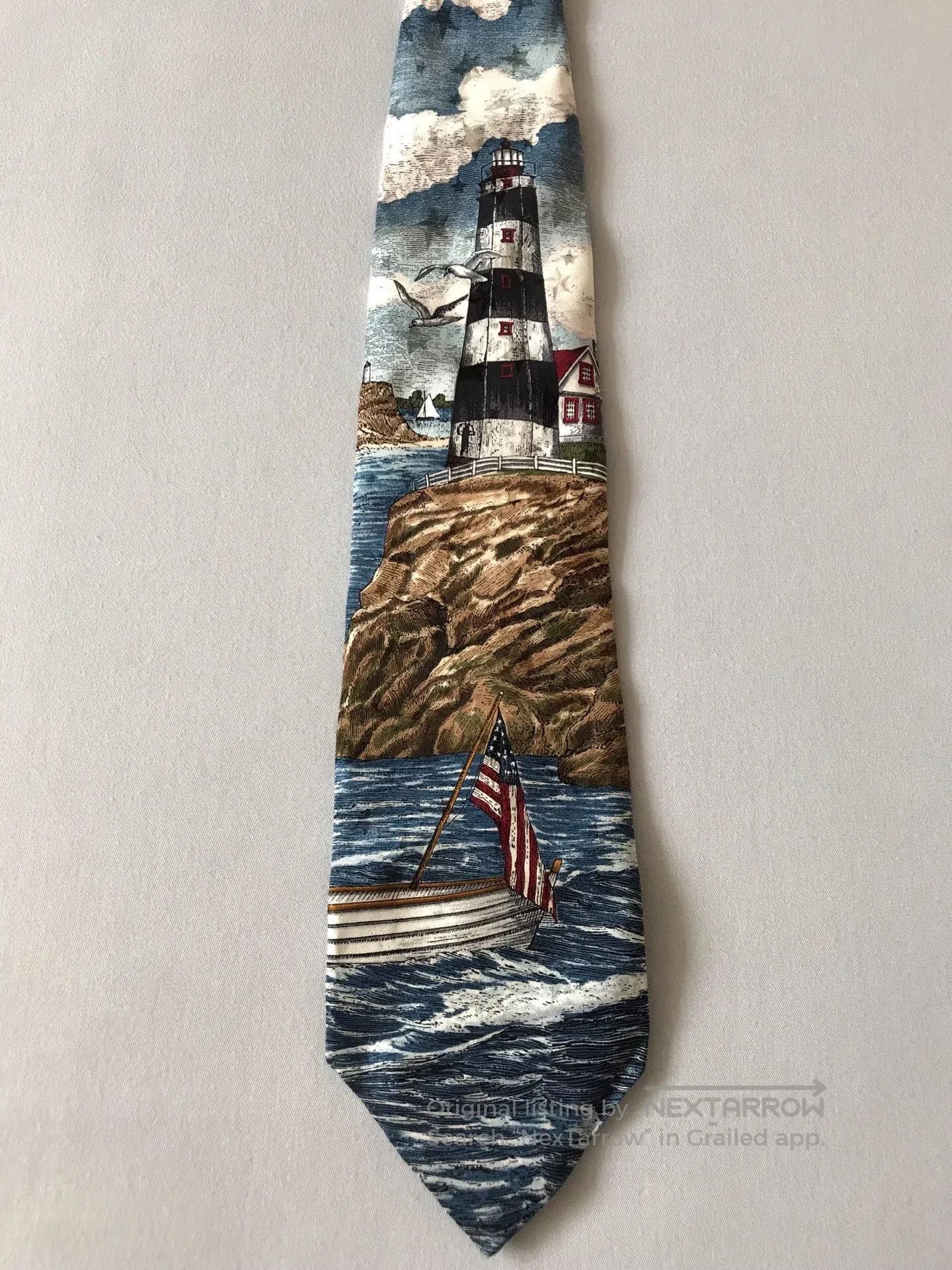 Vintage Vintage American Tango Silk Lighthouse Tie. Size ONE SIZE - 1 Thumbnail