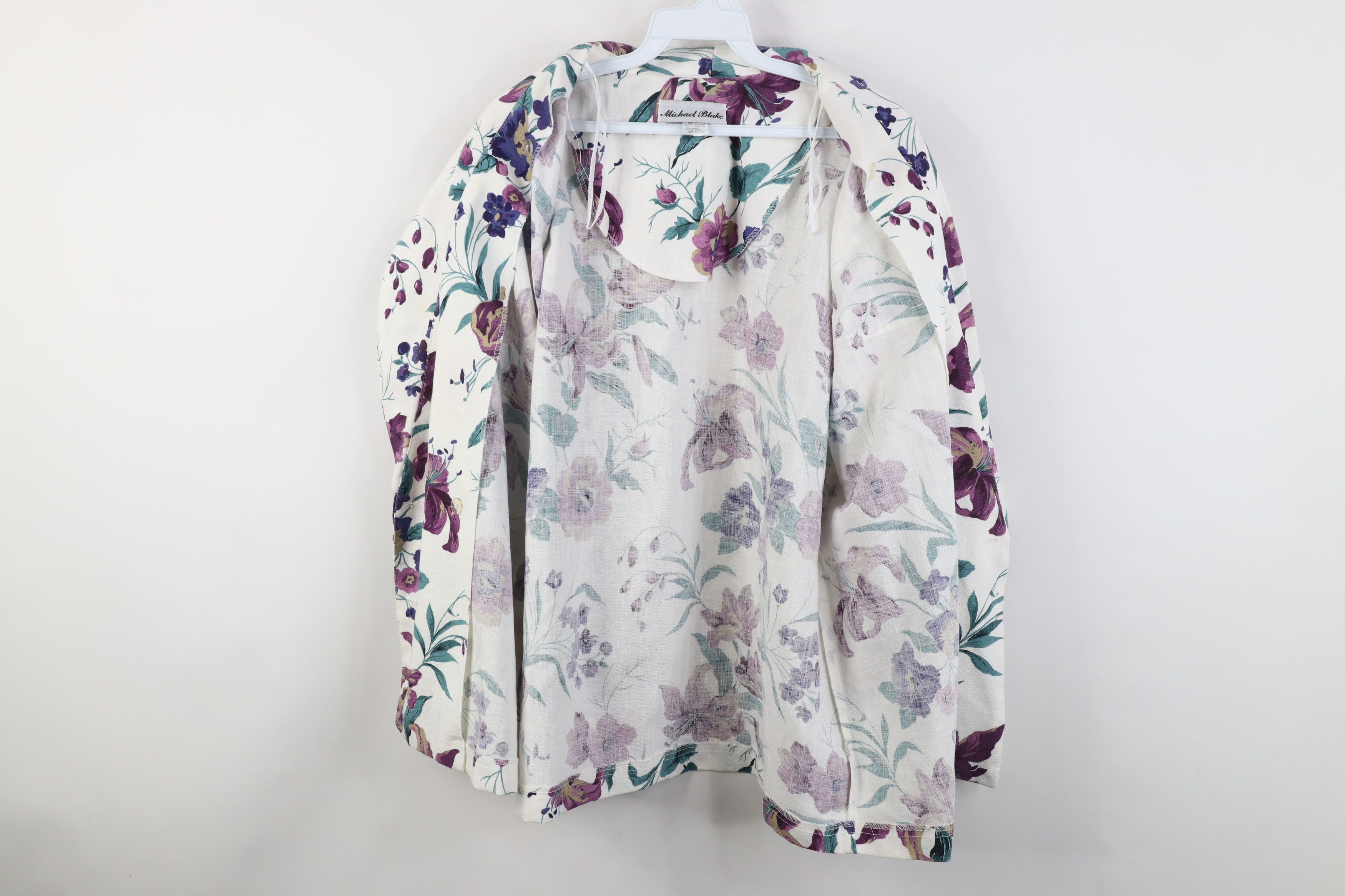 Vintage Vintage 90s Blend Flower Double Breasted Blazer Jacket USA Size XXL / US 16-18 / IT 52-54 - 11 Thumbnail