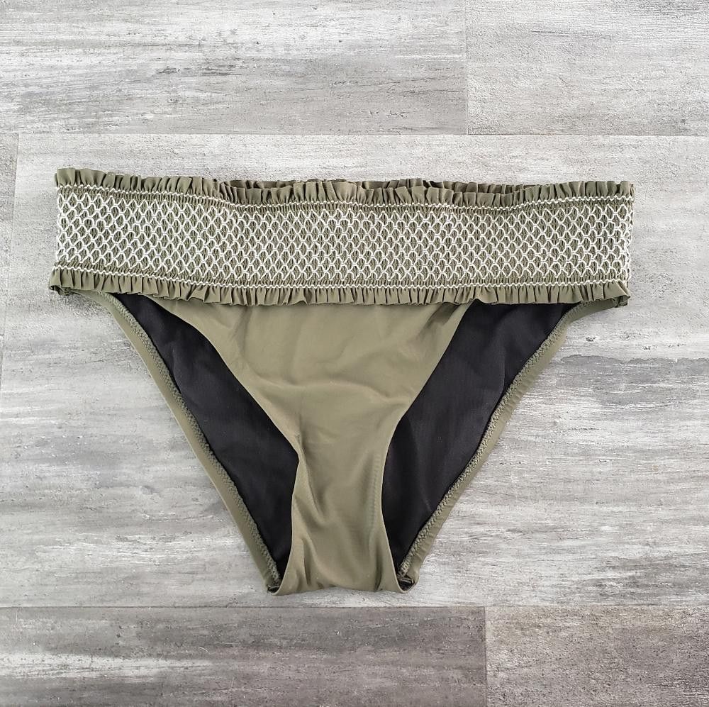Chelsea Soccer Olive Smocked Chelsea28 Bikini Bottoms Size ONE SIZE - 1 Thumbnail