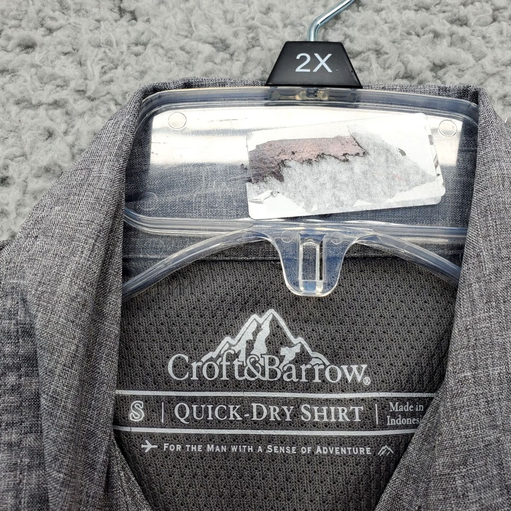 Croft & Barrow Croft & Barrow Button-Up Shirt Men Size S Gray Quick Dry Chest Pocket Slit Detail Size US S / EU 44-46 / 1 - 6 Thumbnail