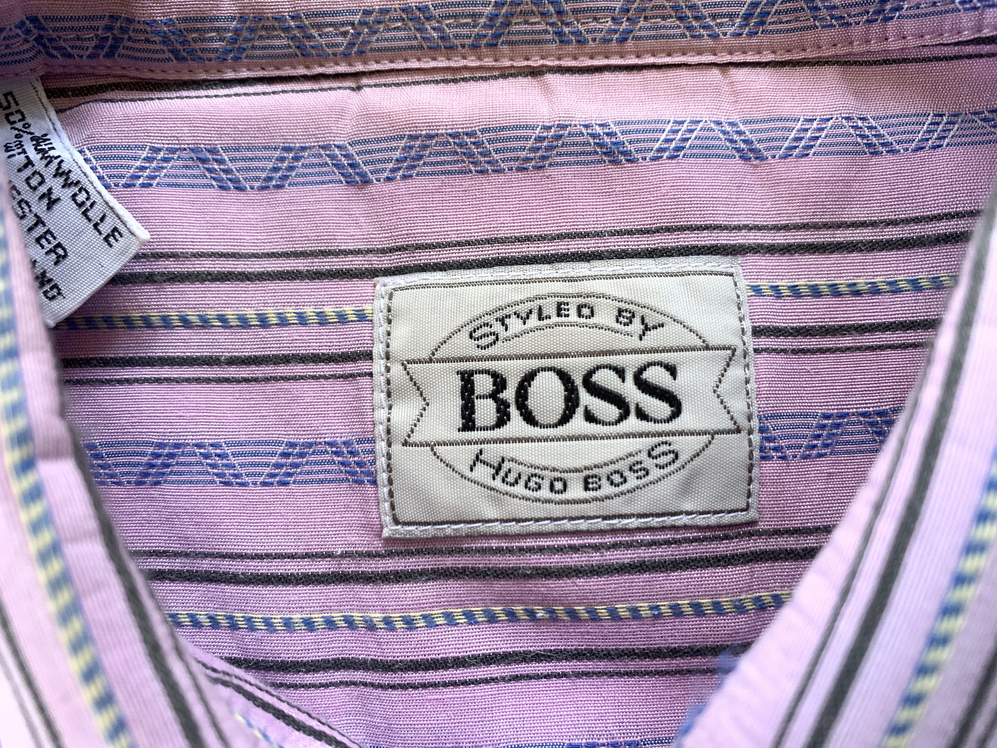 Hugo Boss Rare Retro Hugo Boss Stripe Short Sleeve Shirt Size US M / EU 48-50 / 2 - 7 Thumbnail