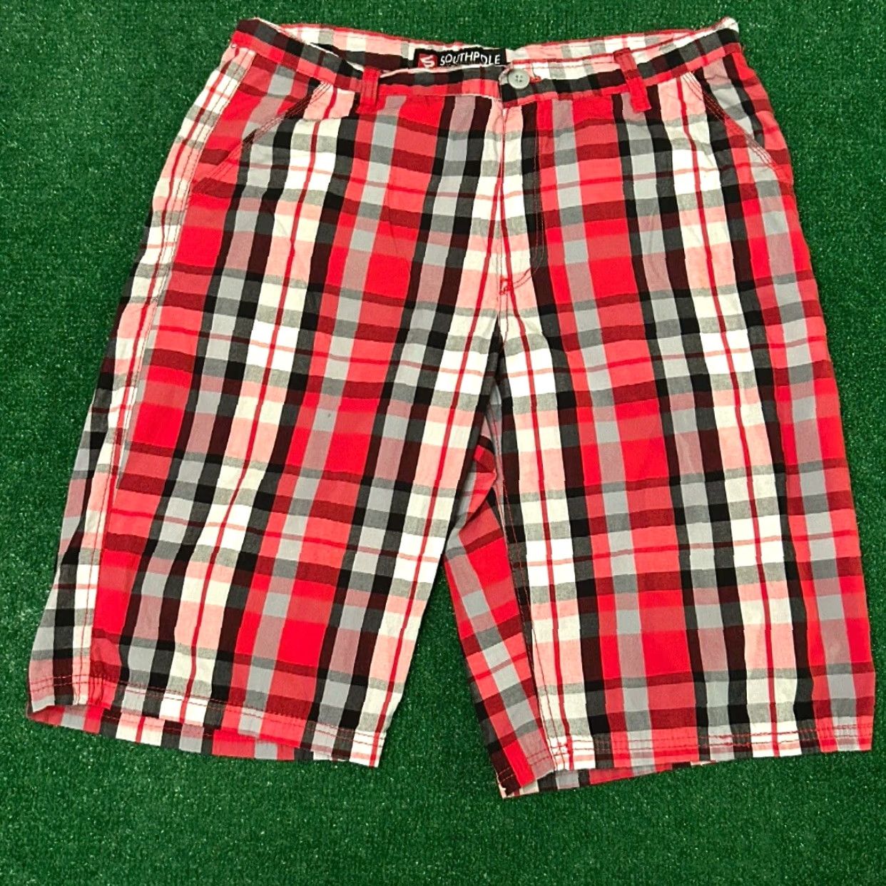 Southpole VINTAGE SouthPole Plaid Shorts Hip Hop Grunge Y2K Red White Black Mens 36 Size US 36 / EU 52 - 4 Thumbnail