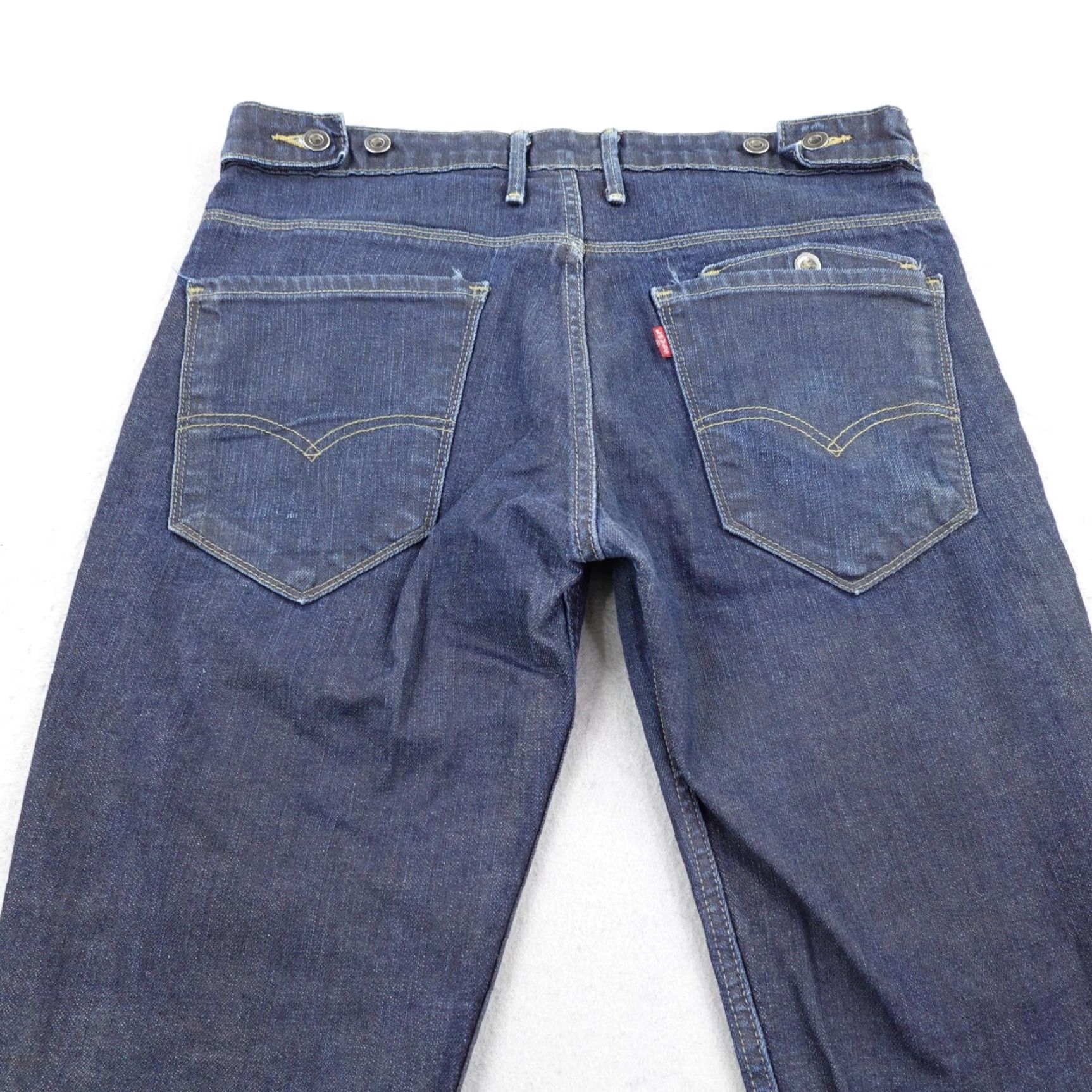 Levi's Levi's Jeans Mens 32x30 Blue Denim Straight Leg Adjustable Waist Faded Red Tab - Regular Fit, Cotton Blend, Pockets, Stretch, Dark Wash, Vintage No Size US 32 / EU 48 - 5 Thumbnail