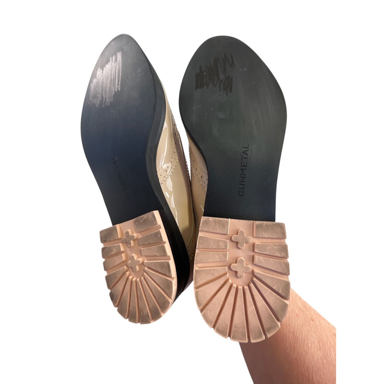 Other Gunmetal Nude Oxford Shoes, Wingtip Patent Leather, Size 7.5 Size US 7.5 / IT 37.5 - 4 Thumbnail