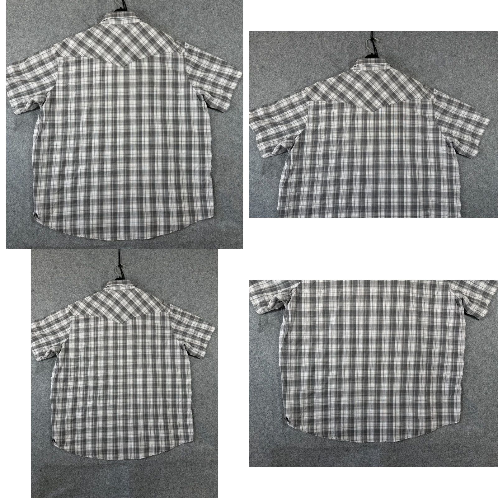 Wrangler Wrangler Shirt Mens 2XL Gray Plaid Pearl Snap Short Sleeve Cowboy Rodeo Western Size US XXL / EU 58 / 5 - 8 Thumbnail