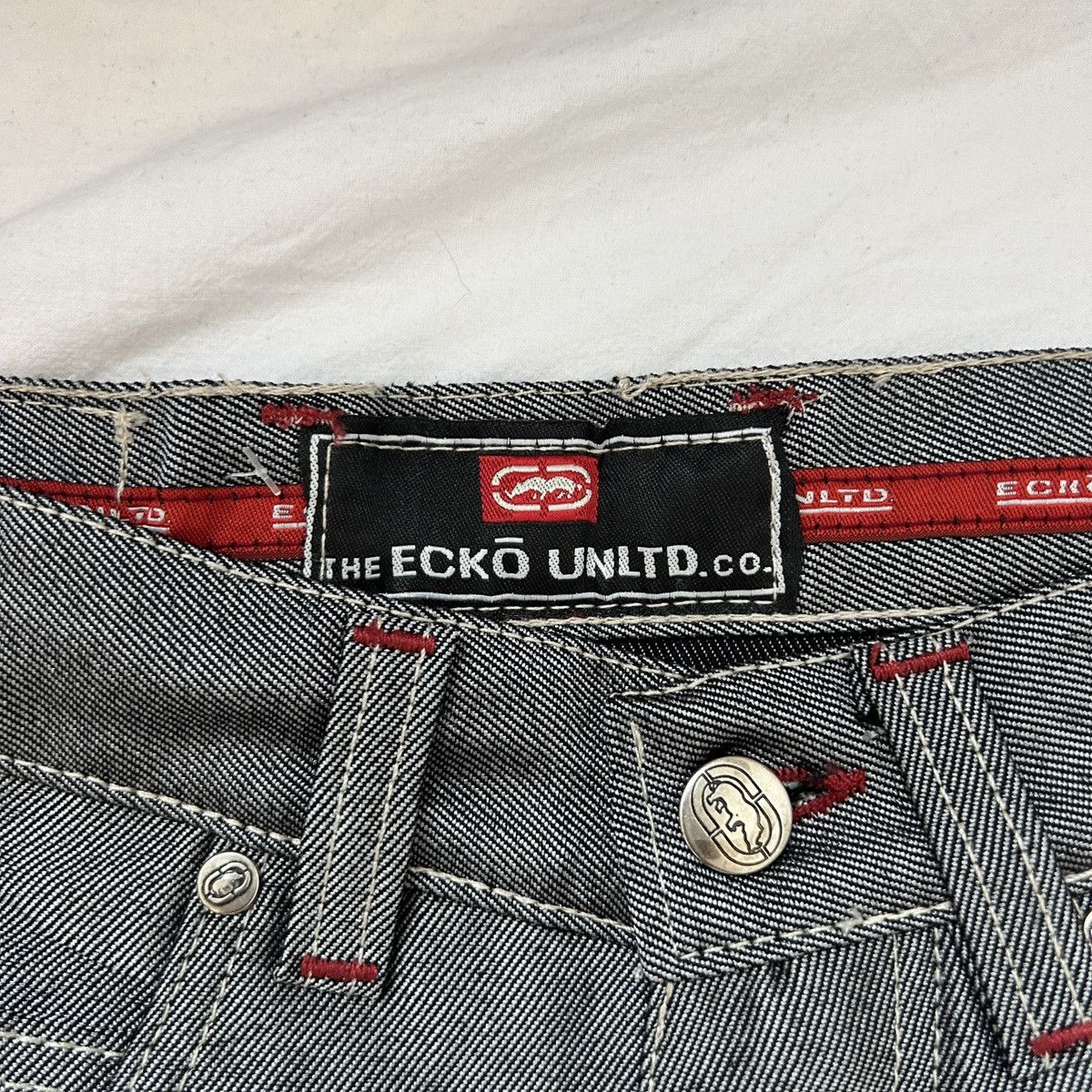 Ecko Unltd. Y2K ECKO untld. Baggy jeans skate silver Size US 30 / EU 46 - 9 Thumbnail