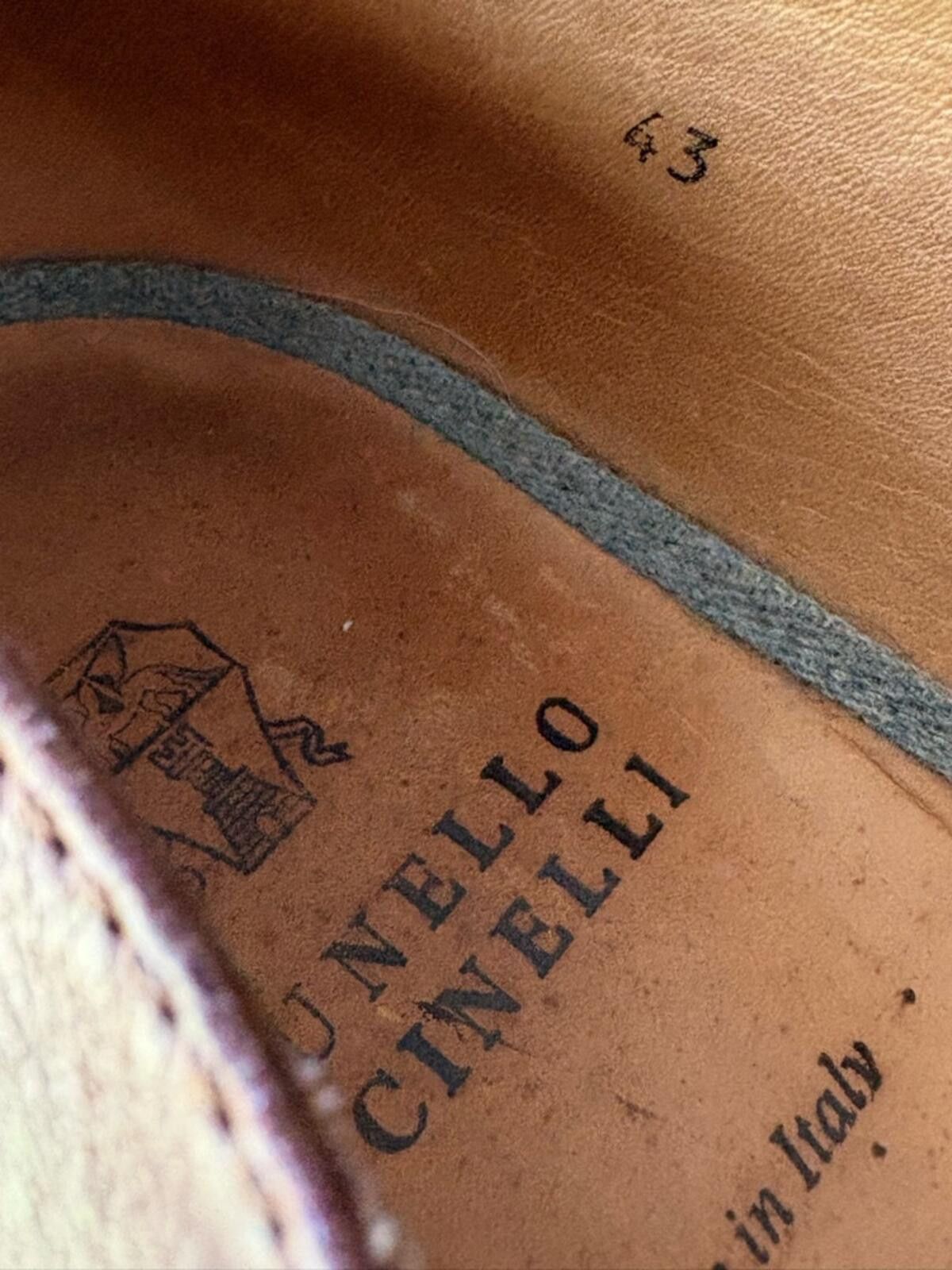 Brunello Cucinelli Brunello Cucinelli Made in Italy Men’s Brown Leather Shoes Size US 10 / EU 43 - 10 Thumbnail