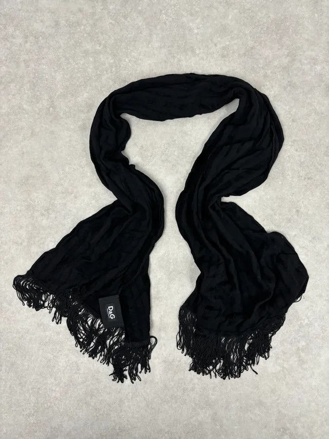 Dolce & Gabbana 2000s Dolce & Gabbana Black Premium Scarf Size ONE SIZE - 1 Thumbnail