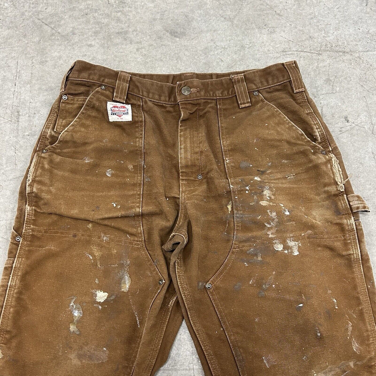 Carhartt × Vintage Vintage 50s Carhartt Double Knee Brown Canvas Pants RARE Size US 36 / EU 52 - 5 Thumbnail