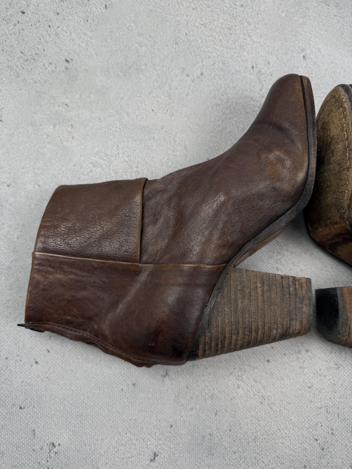 Rag & Bone Rag & Bone Leather Ankle Boots Stacked Heel Back Zip EU38 Size US 8 / IT 38 - 8 Thumbnail