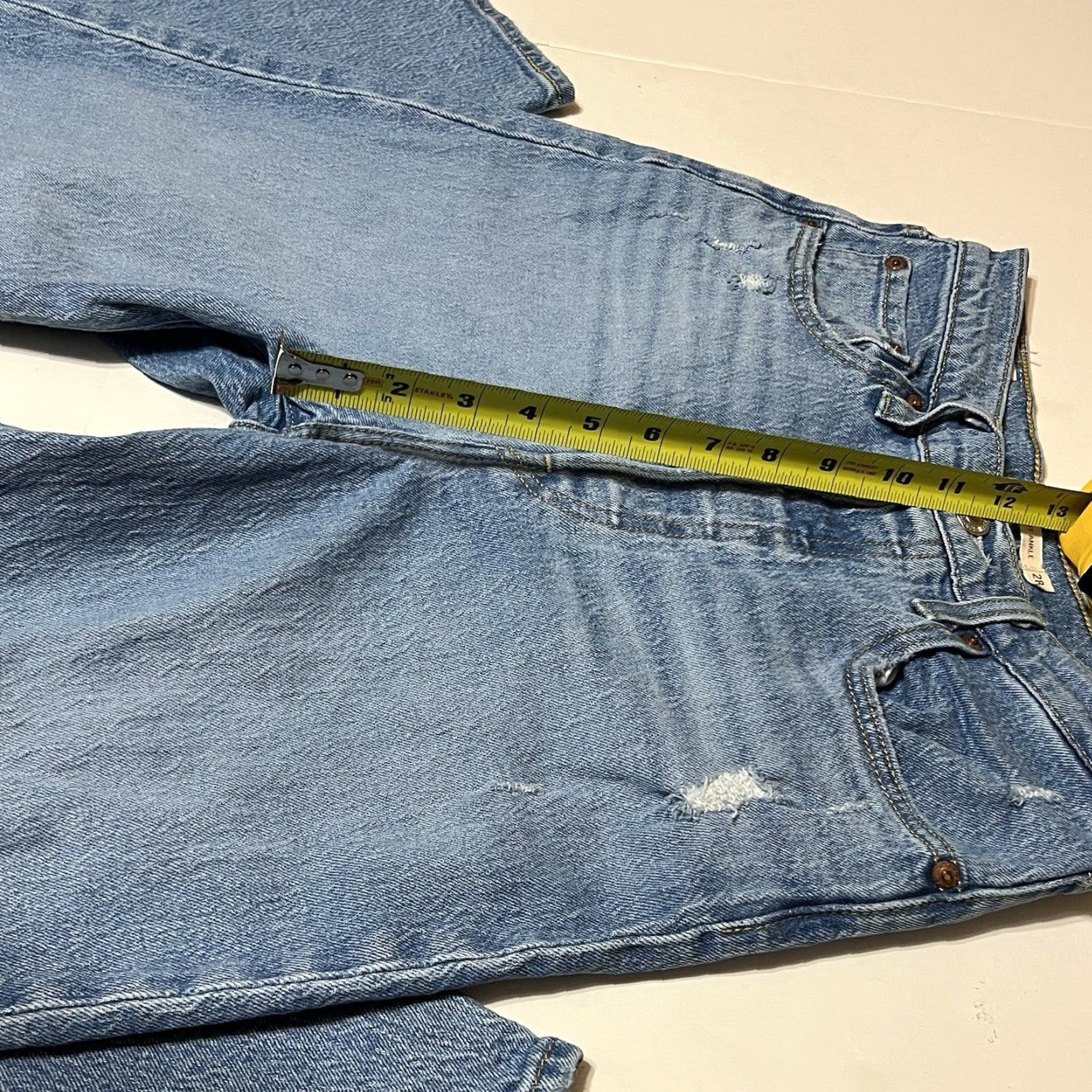 Levi's Levi's Jeans Women Ribcage Straight Ankle 27x26 Blue Denim 5-Pocket Button Closure High Rise Regular Fit Levi's Logo Size 27" / US 4 / IT 40 - 4 Thumbnail