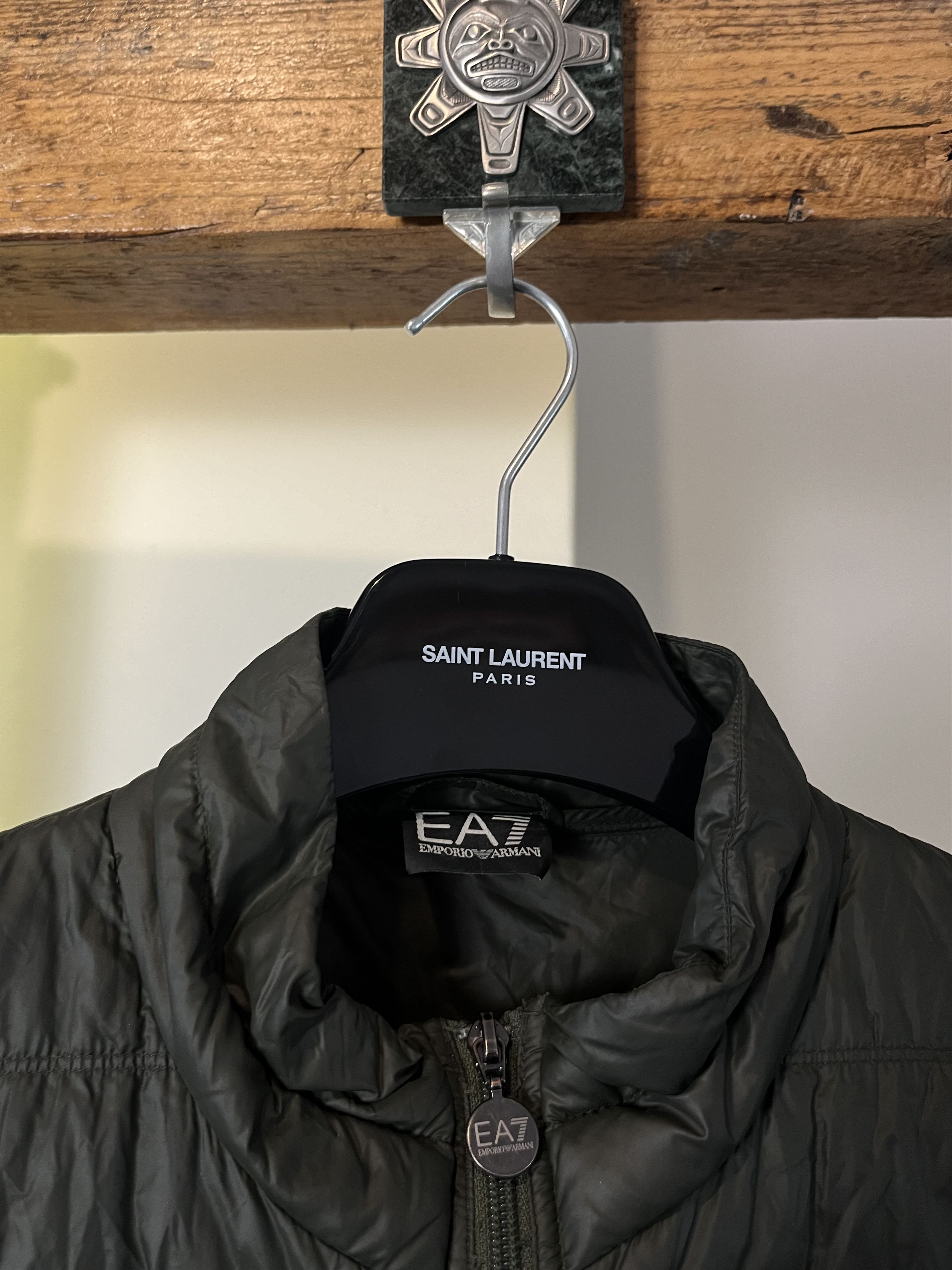 Emporio Armani Emporio Armani Green Khaki Light Down Jacket Size US XL / EU 56 / 4 - 3 Thumbnail