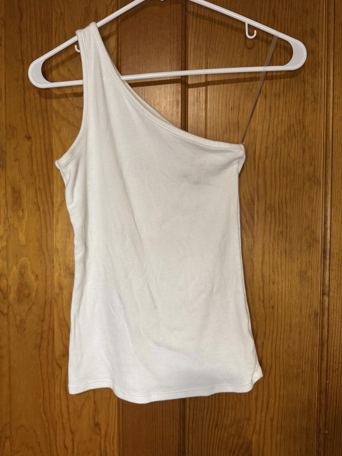 Other Women's White One-Shoulder Tank Top, Size XS Size ONE SIZE - 1 Thumbnail